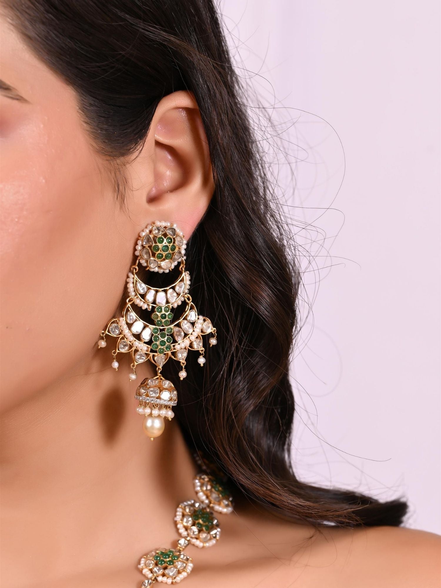 Verdant Glissade Polki Necklace Set