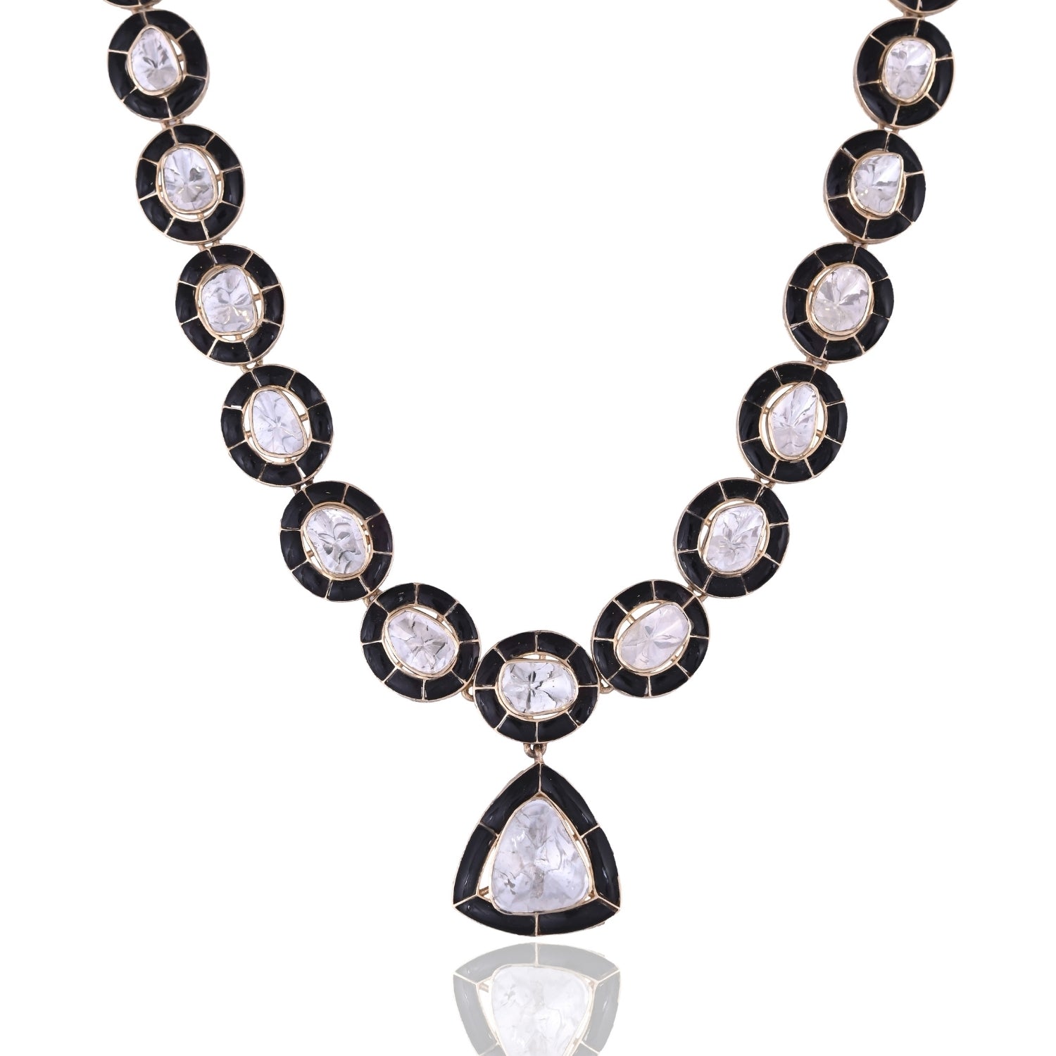 Midnight Bloom Polki Necklace