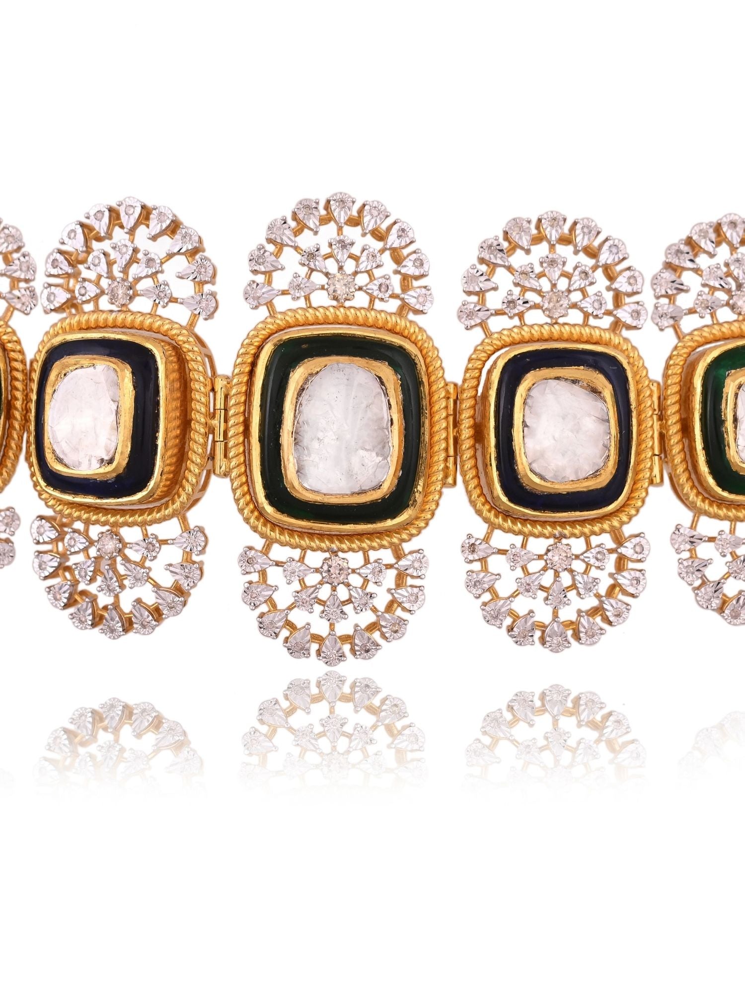 Symmetry in Sparkle Polki Choker Necklace