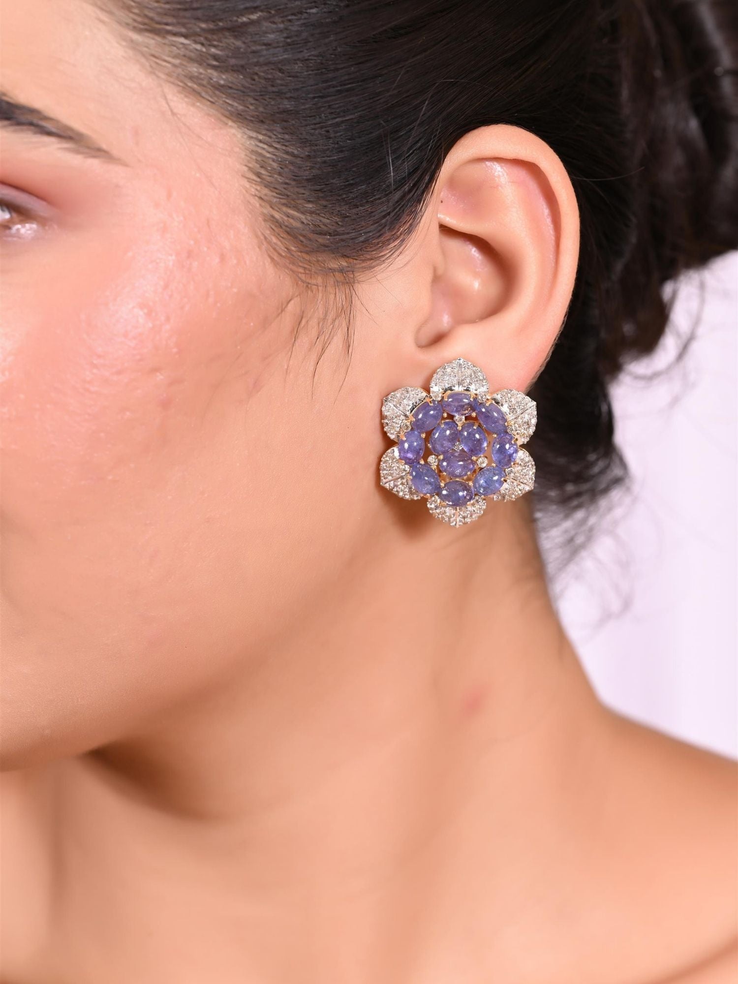 Tanzanite Petals In Twilight Earrings