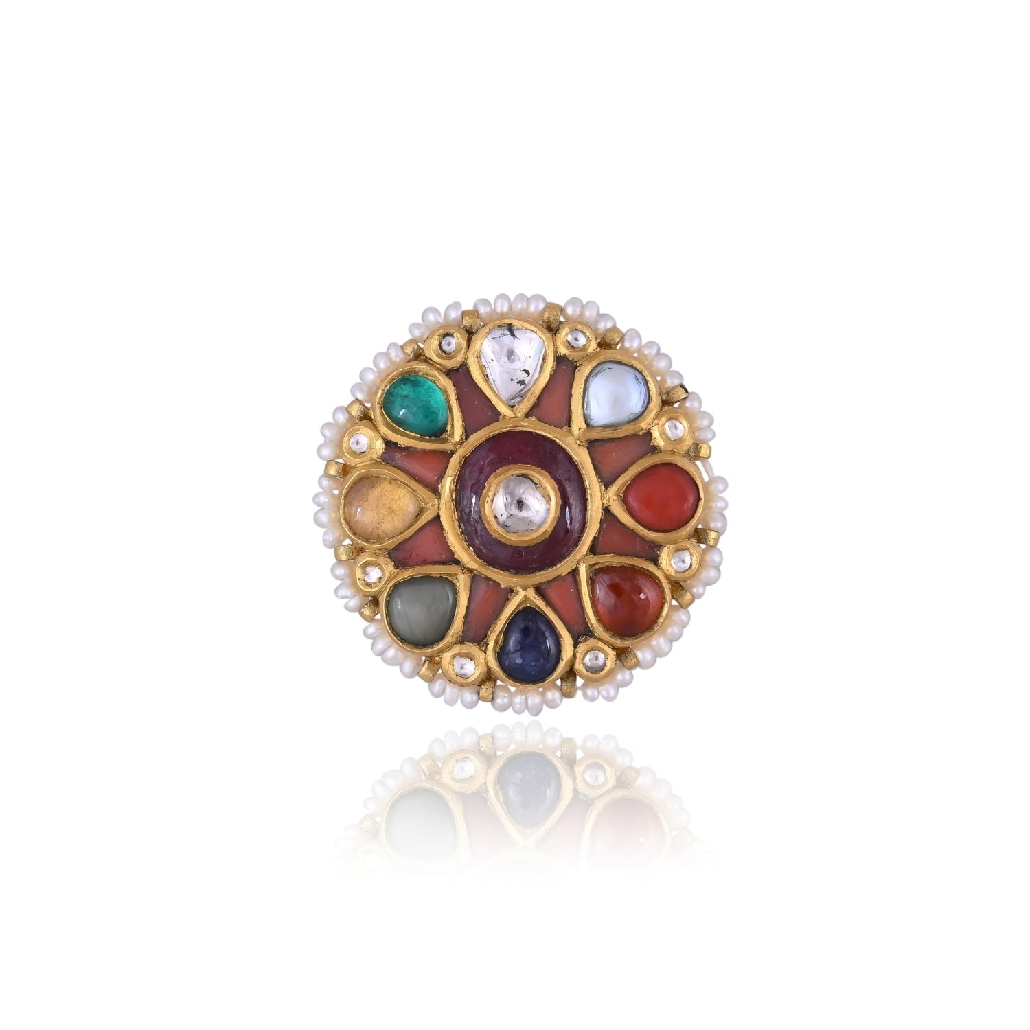 The Golden Dome Navratan Ring