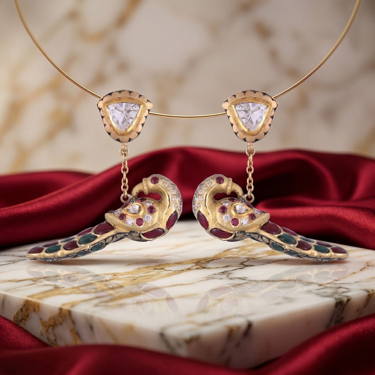 Peacock Swing Earrings