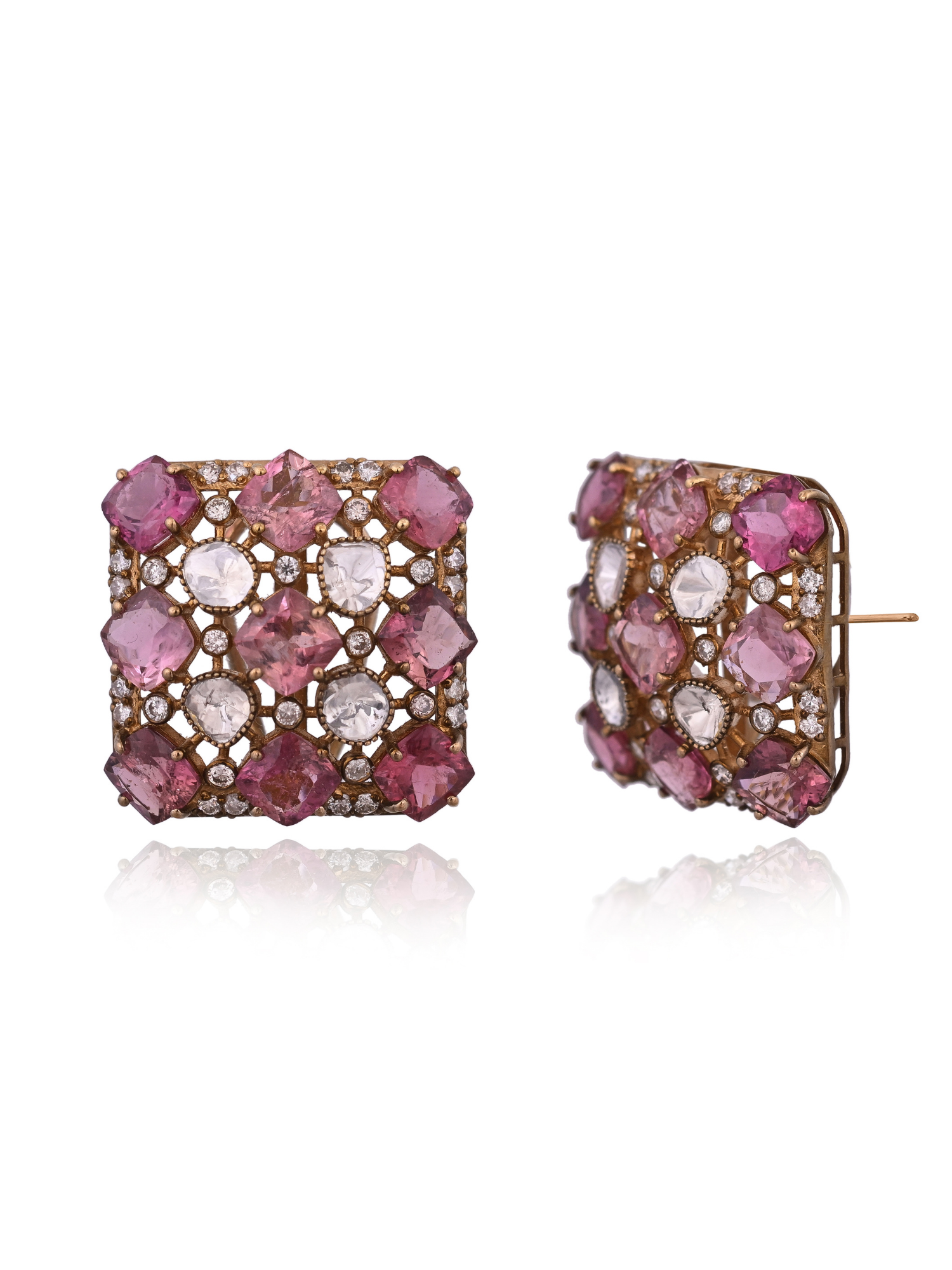 Luminous Square Tourmaline Studs