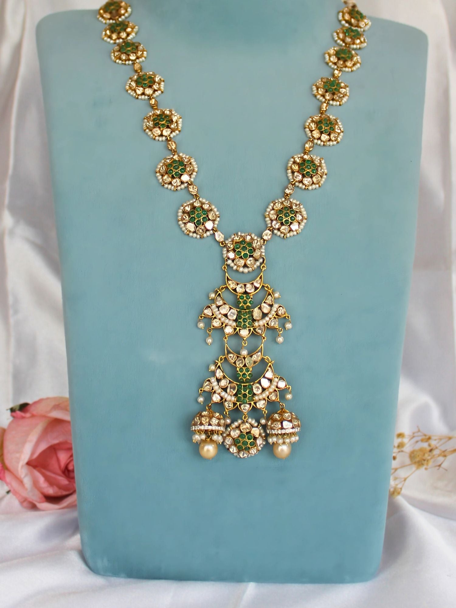 Verdant Glissade Polki Necklace Set