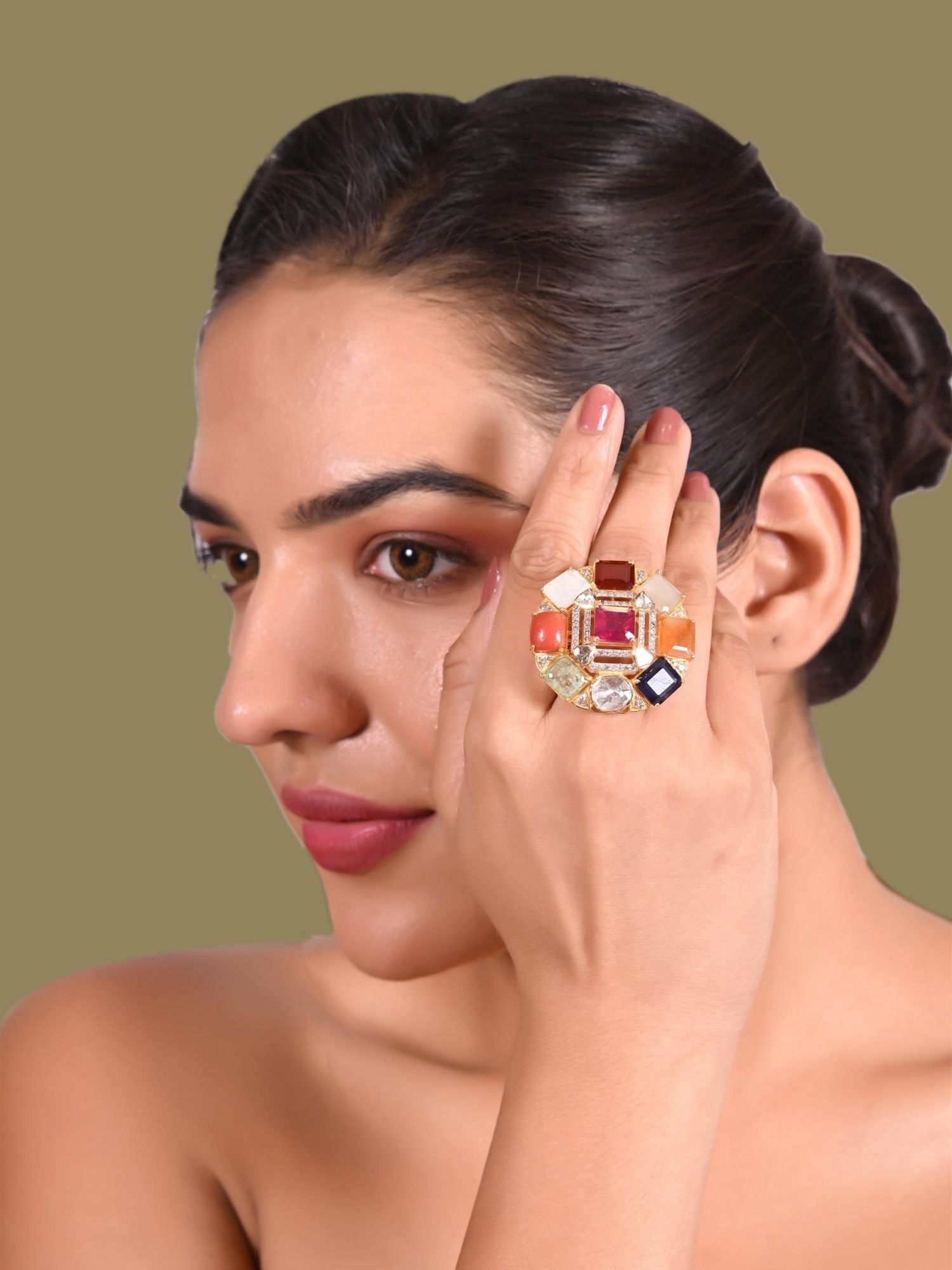 Prismatic Multistone Ring