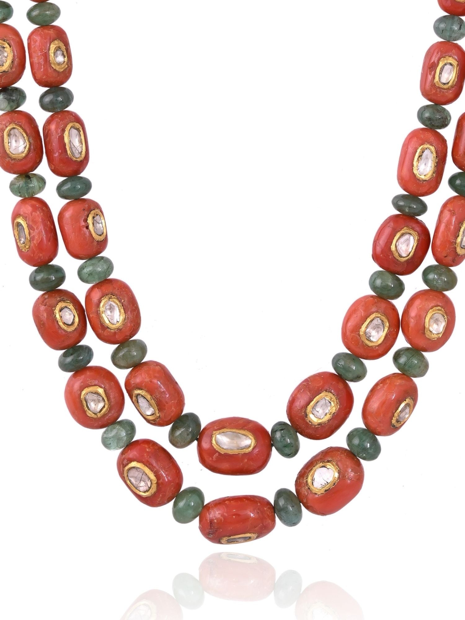 Emerald Meets Coral Necklace