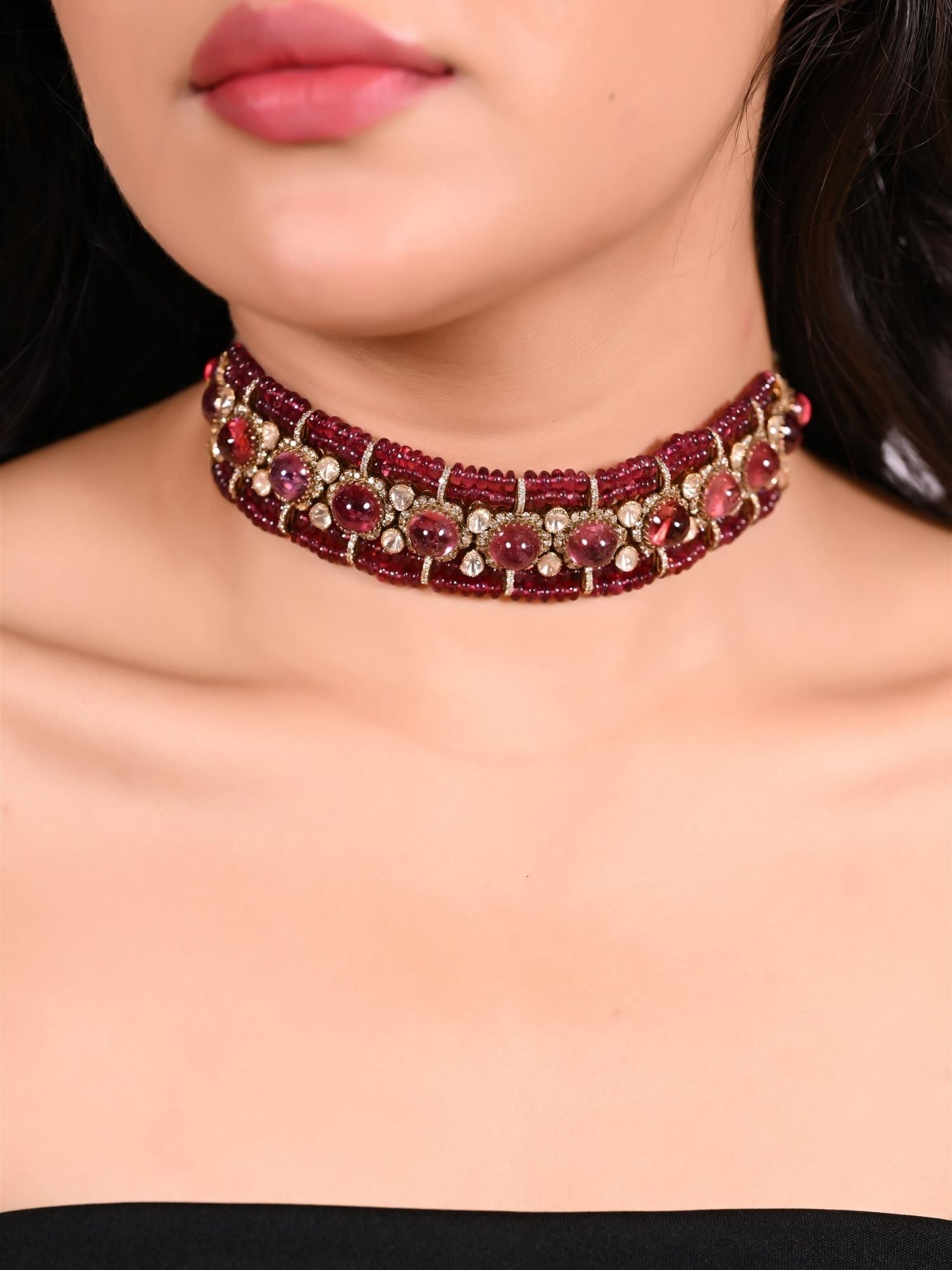 Beaded Royale Ruby Necklace