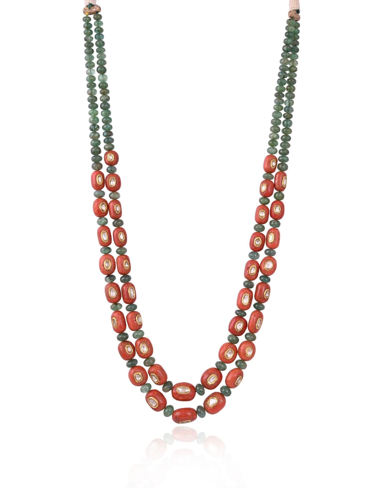 Emerald Meets Coral Necklace