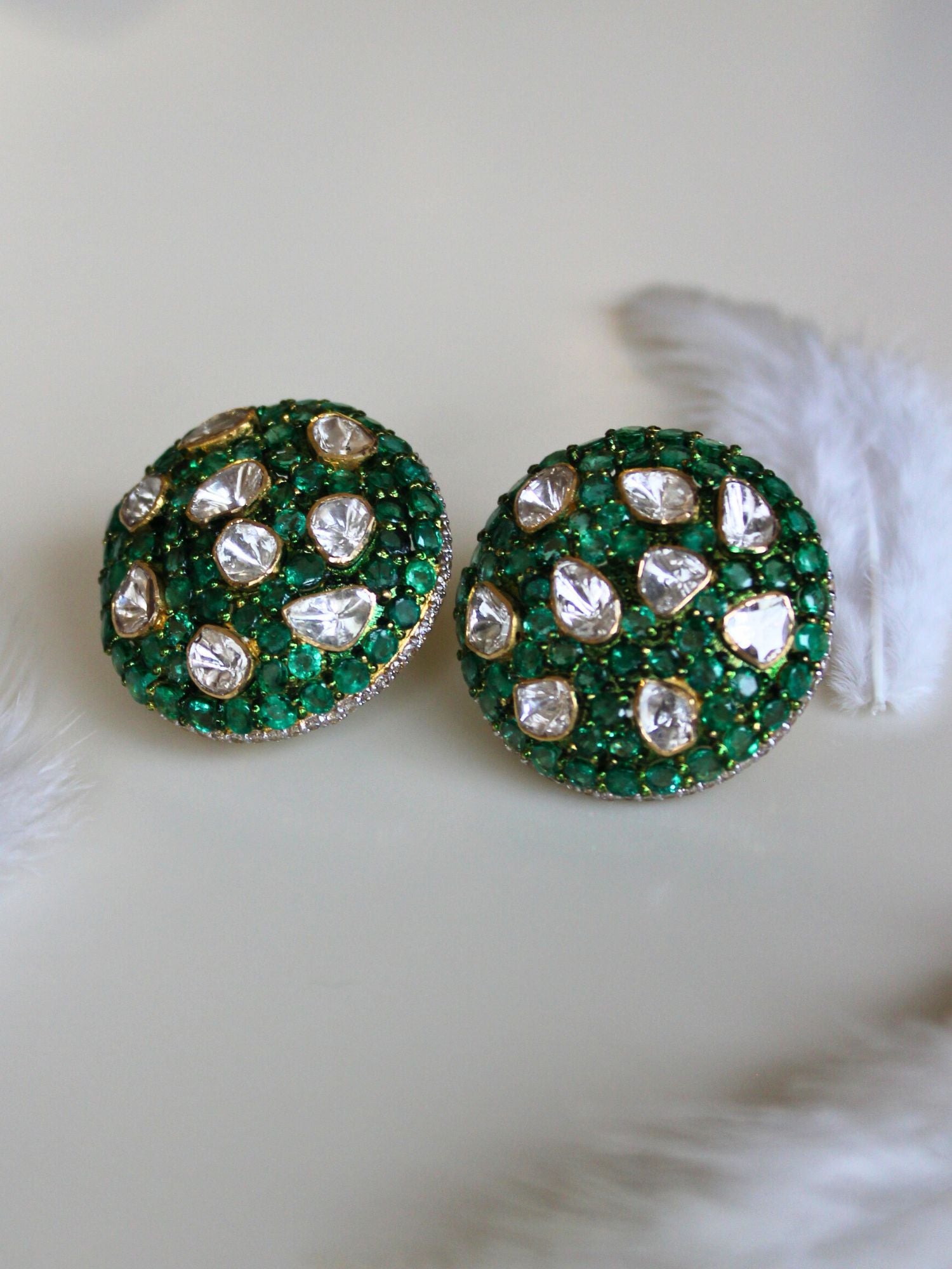 Orb Of Brilliance Emerald Studs
