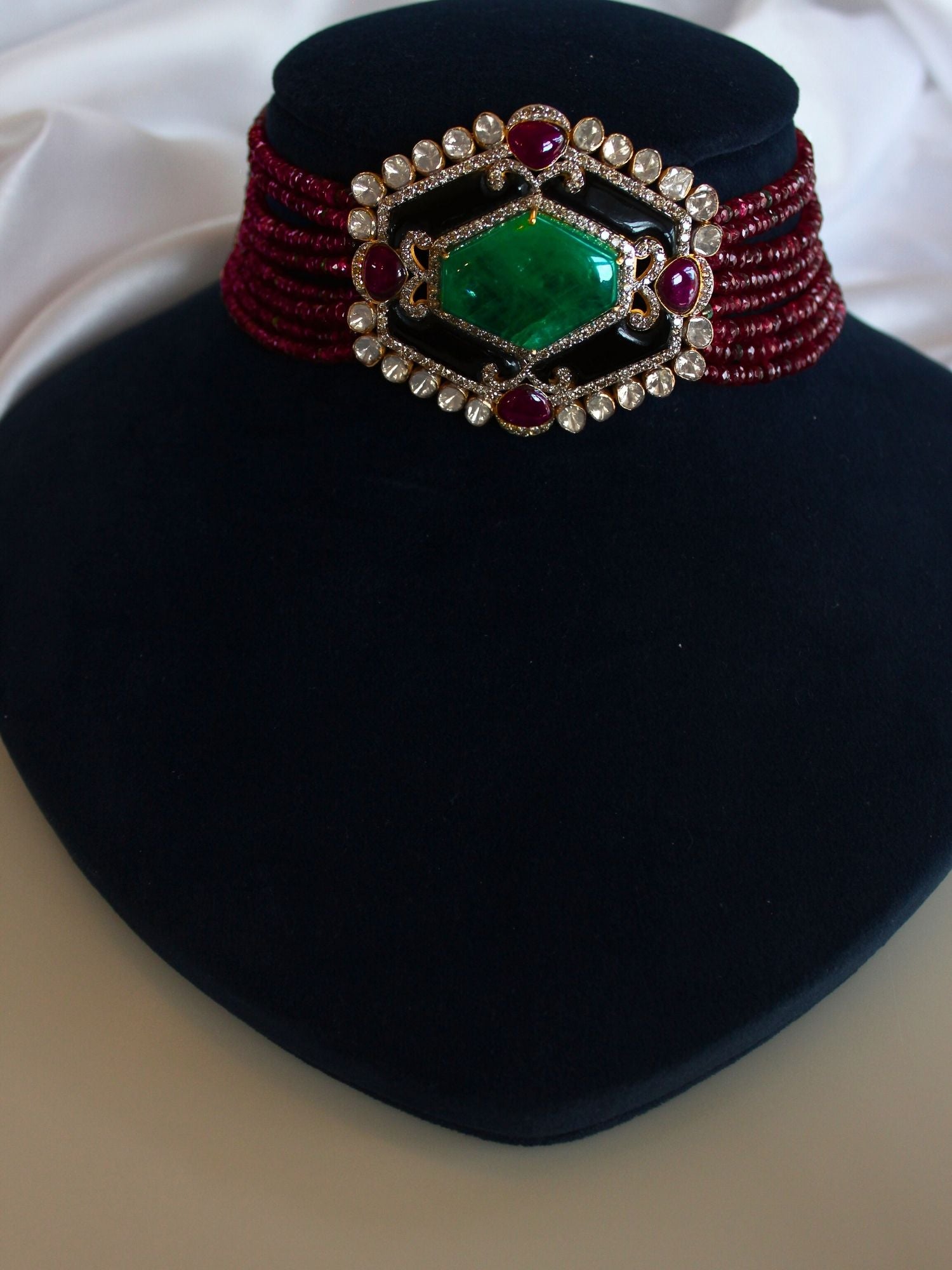 Ruby HexaGlow Emerald Necklace