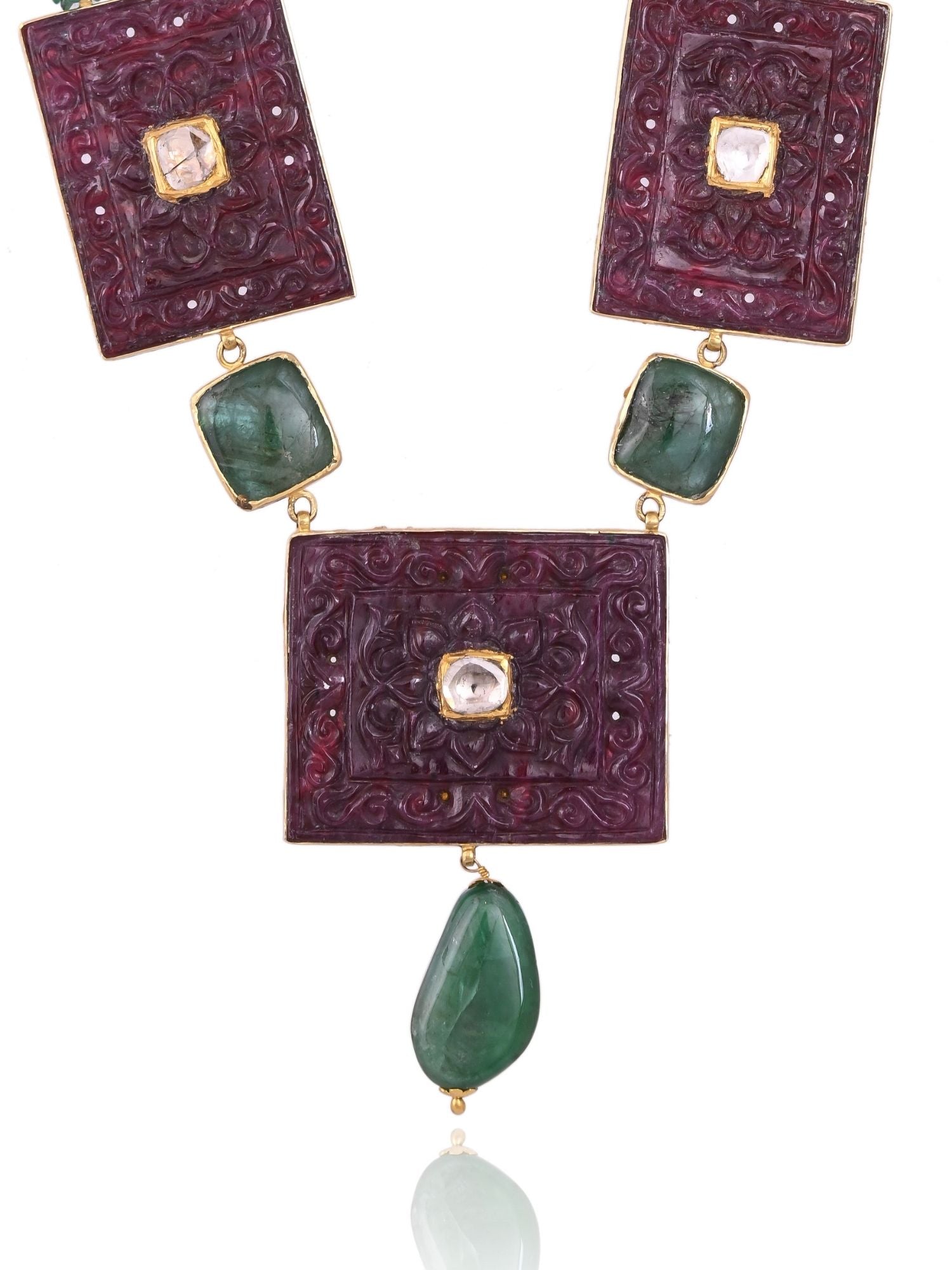 The Ruby Triad Necklace Set