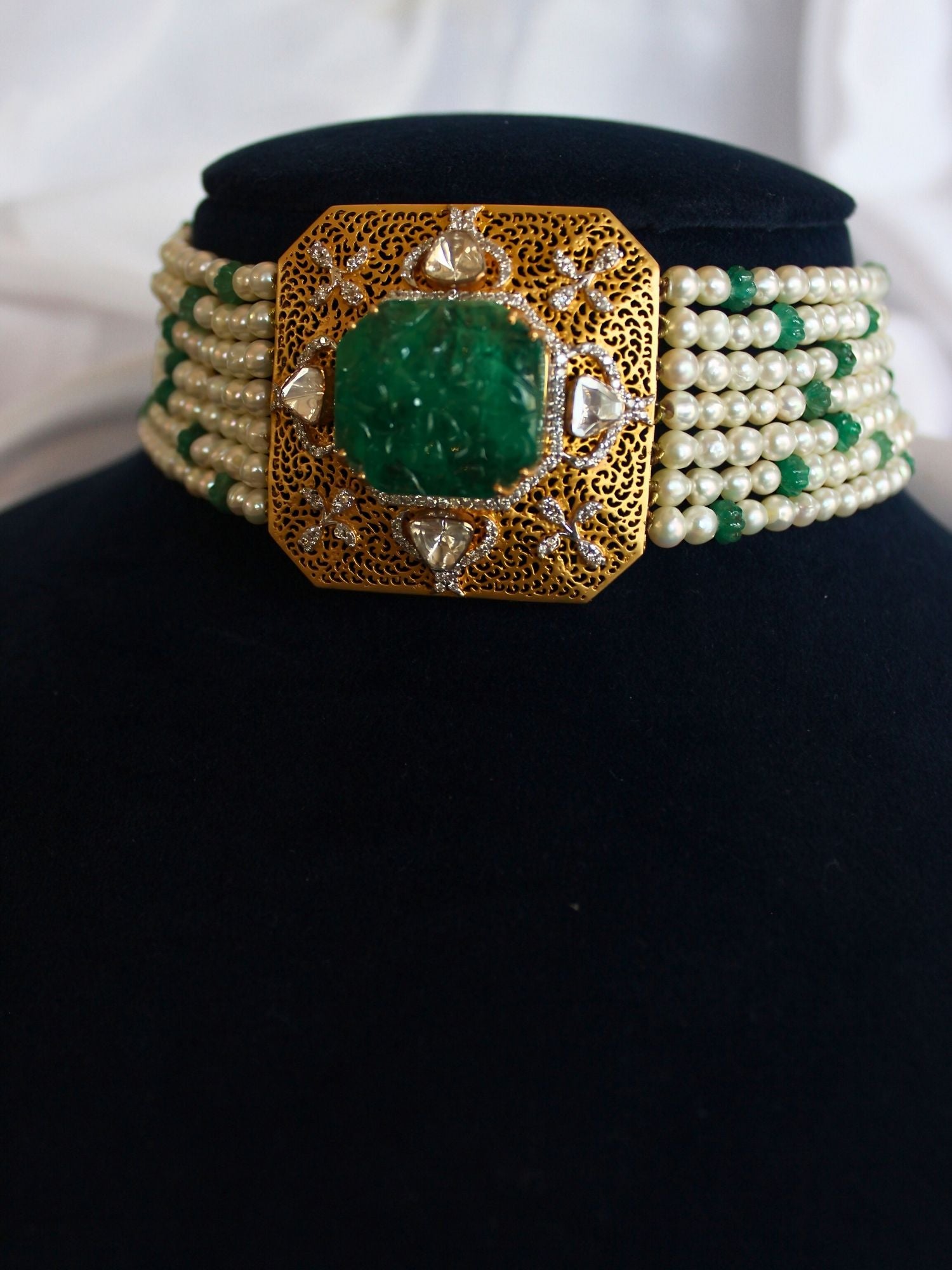 Glint Quad Emerald Choker