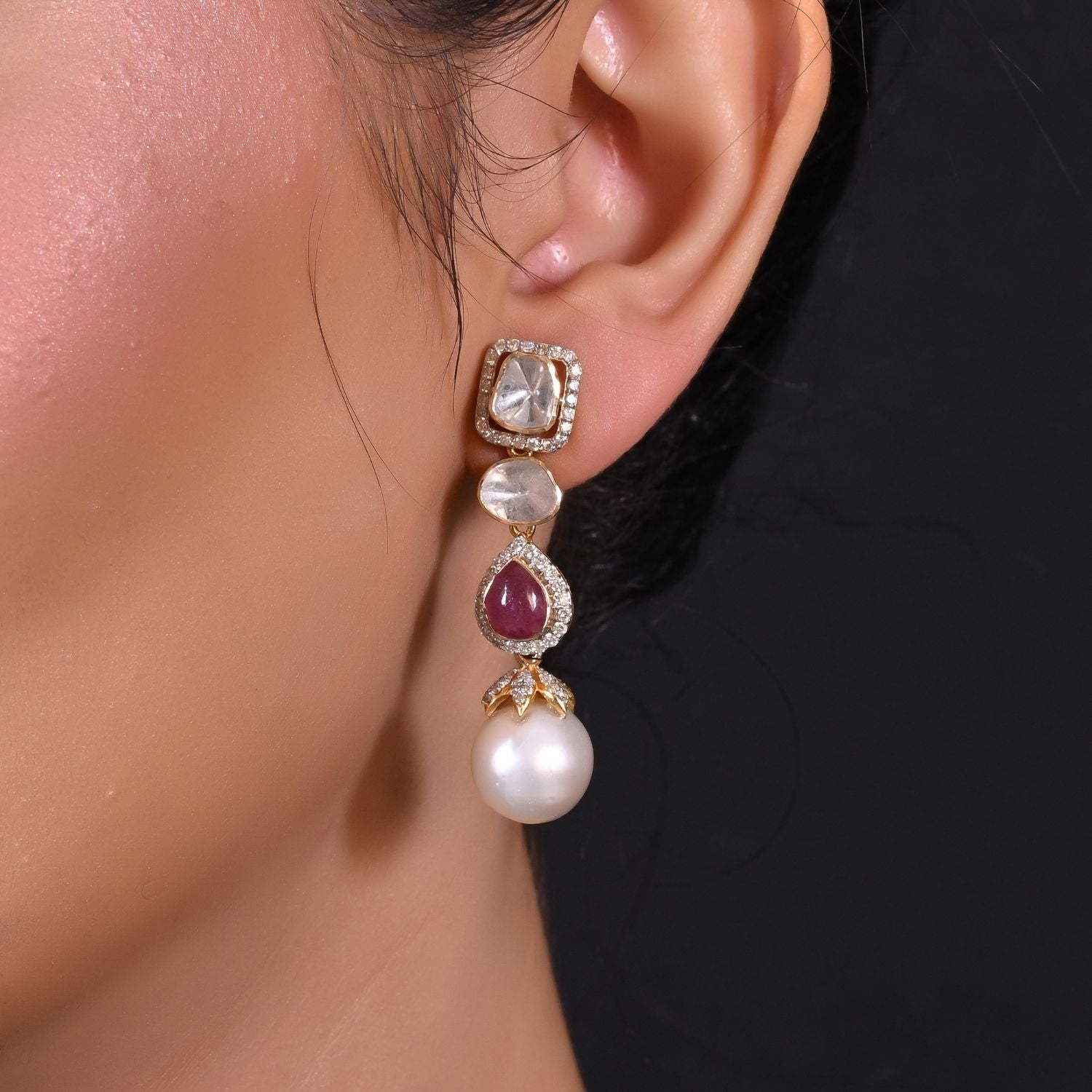 Rainbow Ripple Navratna Necklace Set