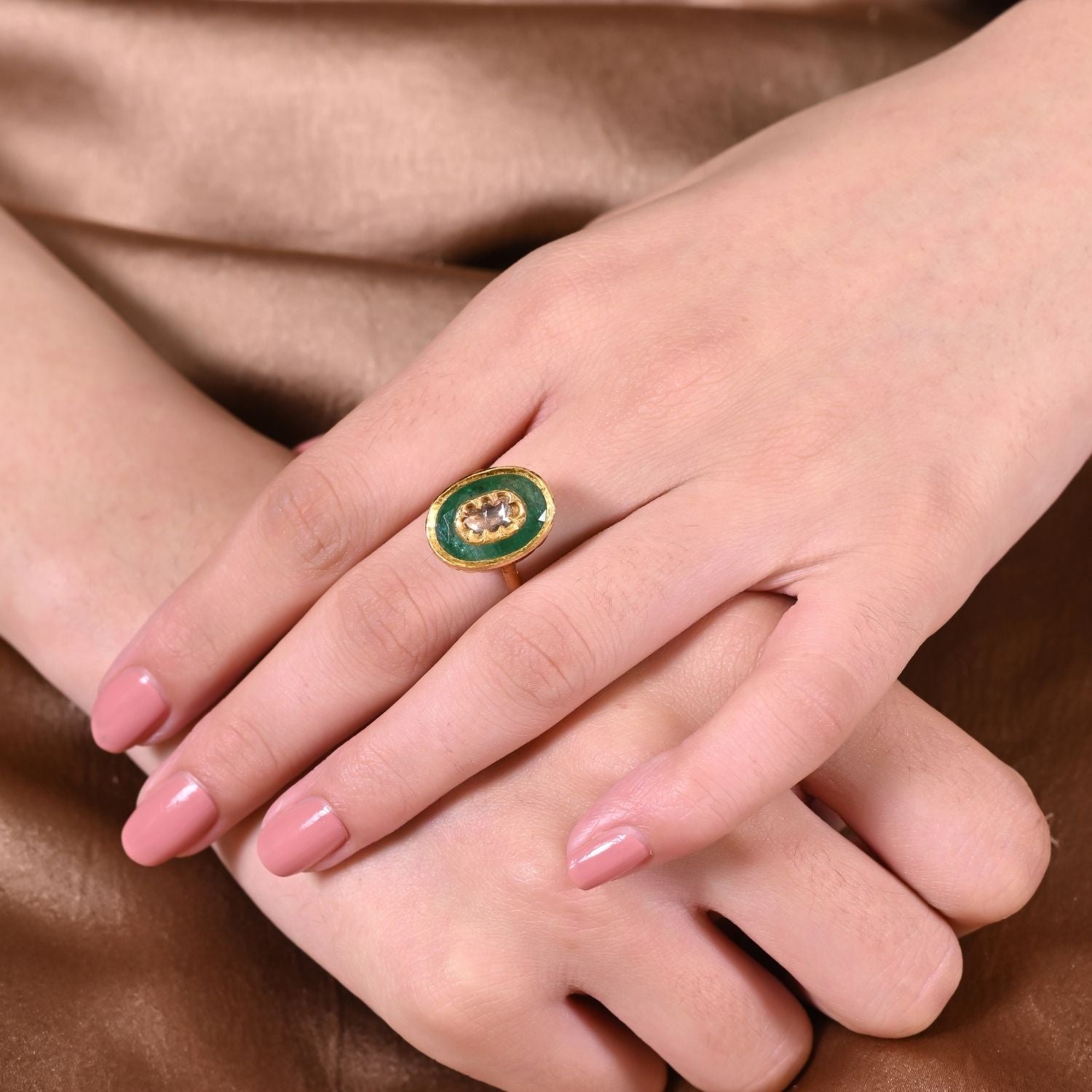 The Petite Oval Emerald Ring