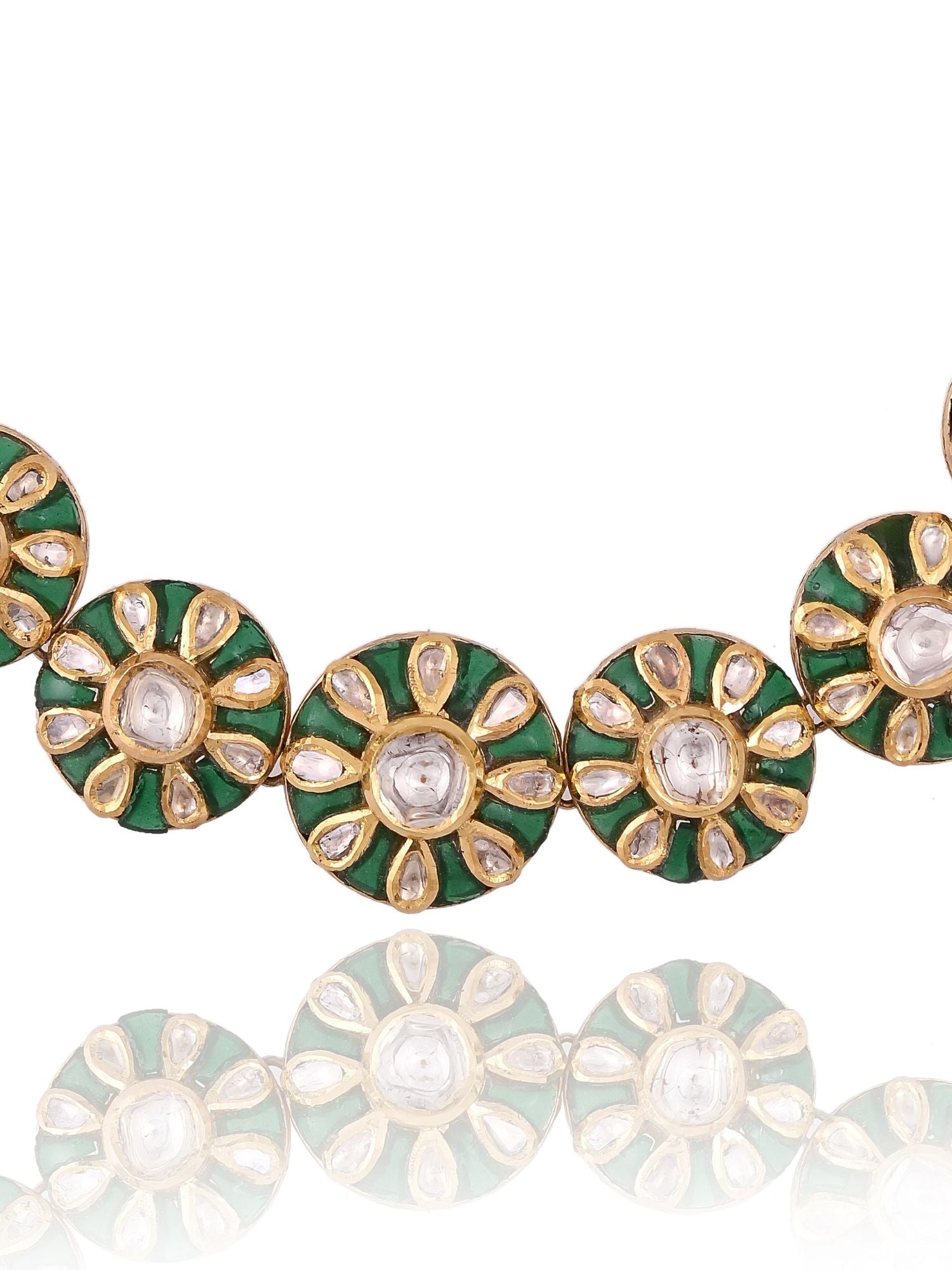 Floral Halo Polki Necklace Set