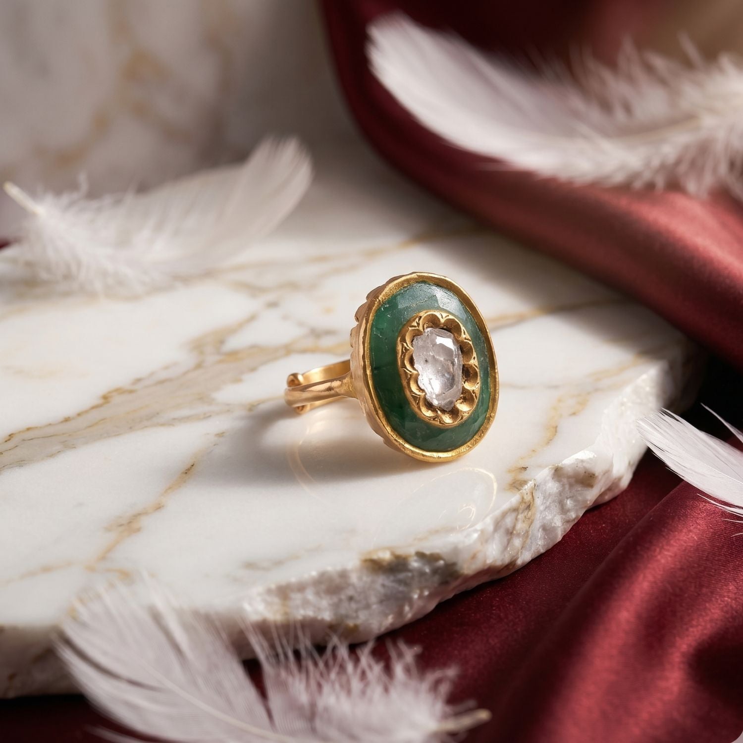 The Petite Oval Emerald Ring