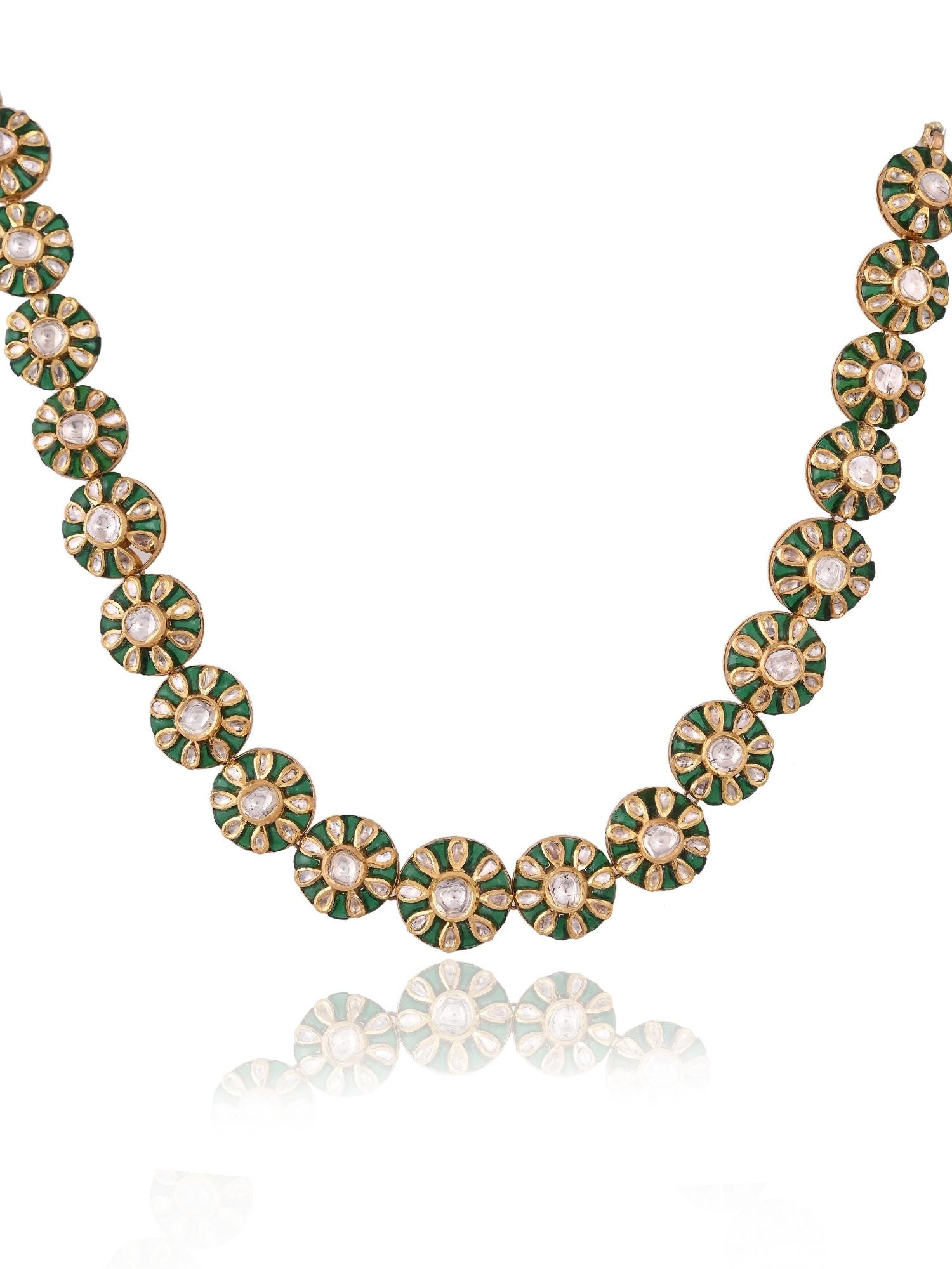Floral Halo Polki Necklace Set