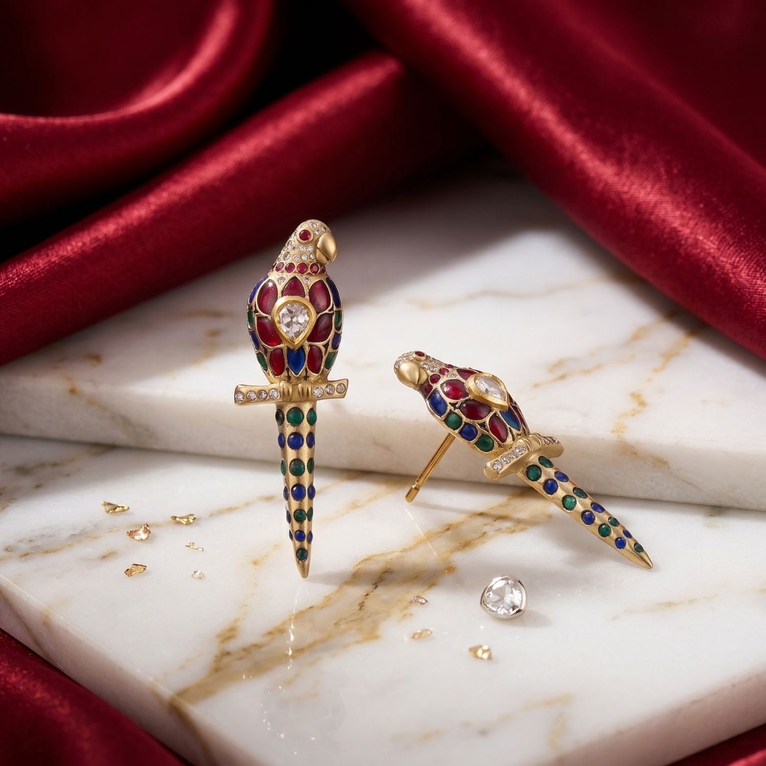 The Scarlet Macaw Earrings