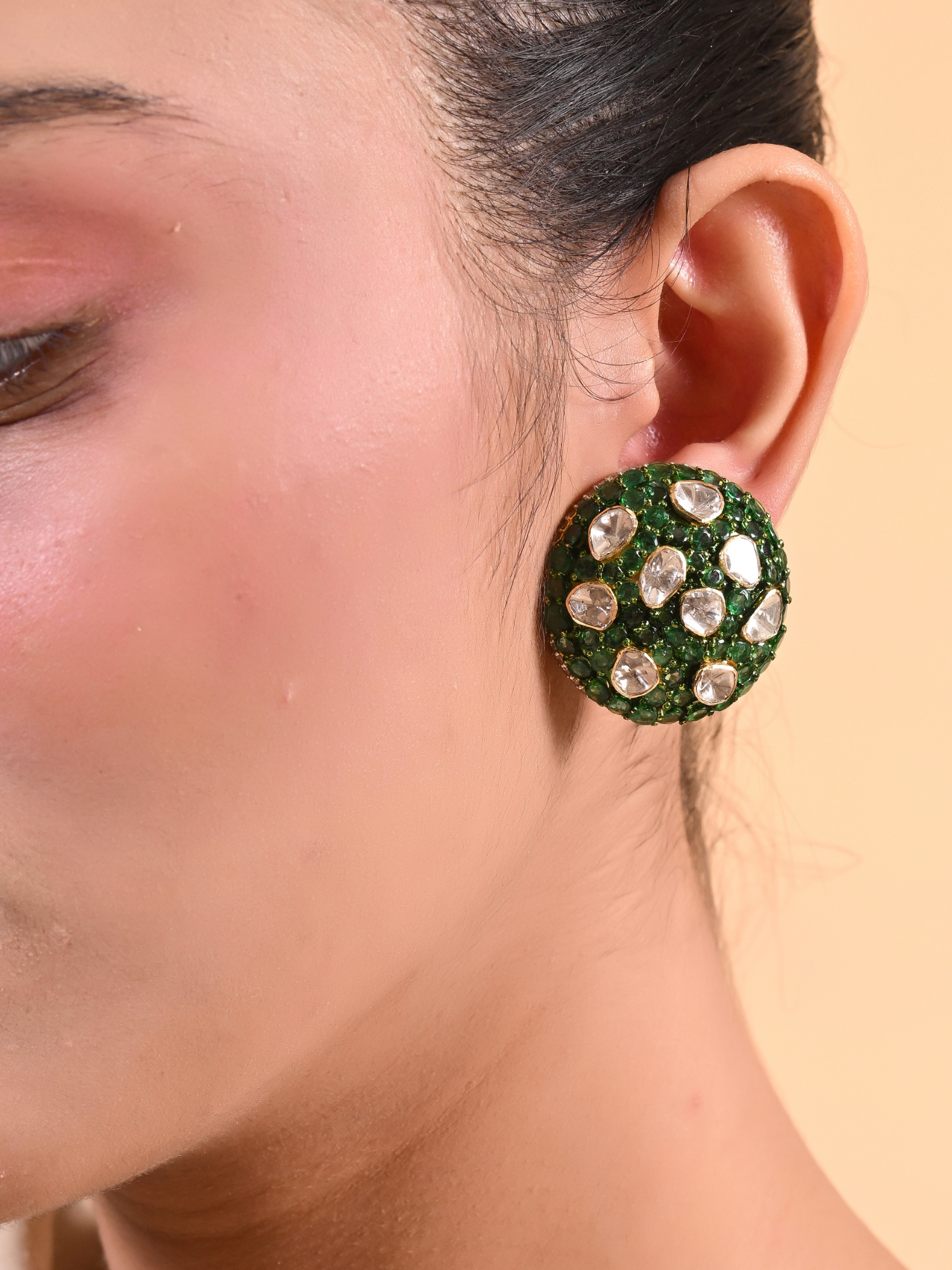 Orb Of Brilliance Emerald Studs