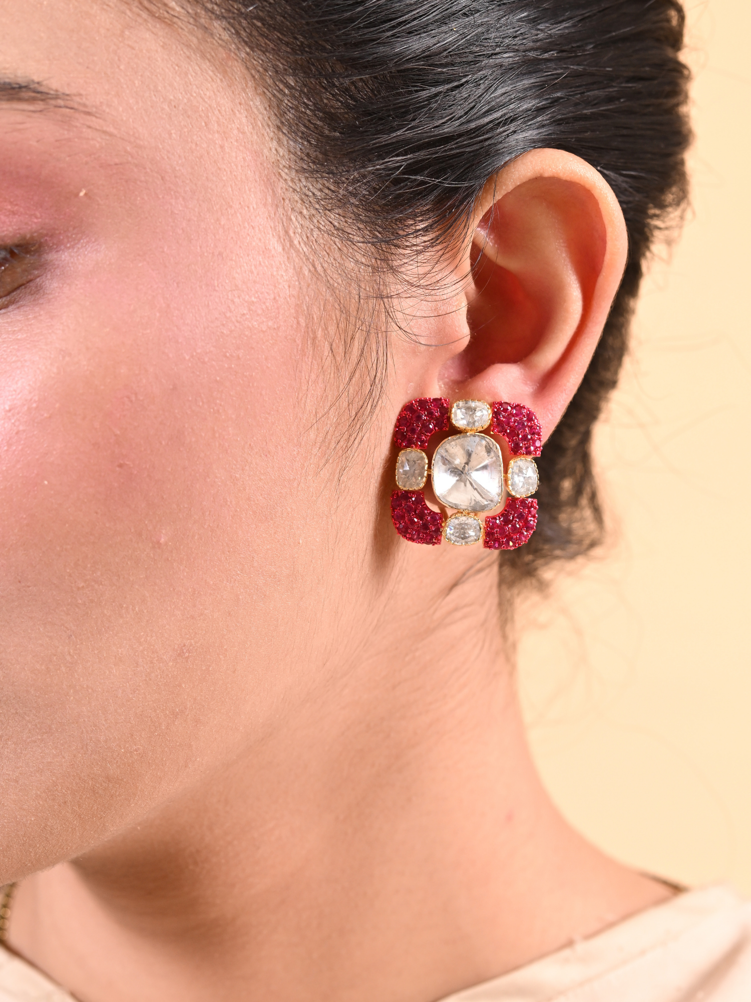 Amethyst Cushion Studs