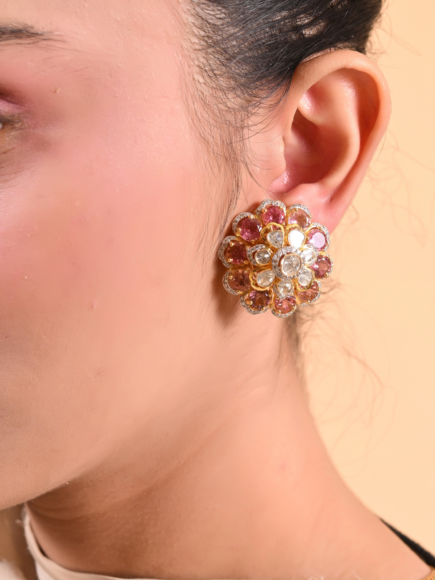 Petal Of Light Tourmaline Studs