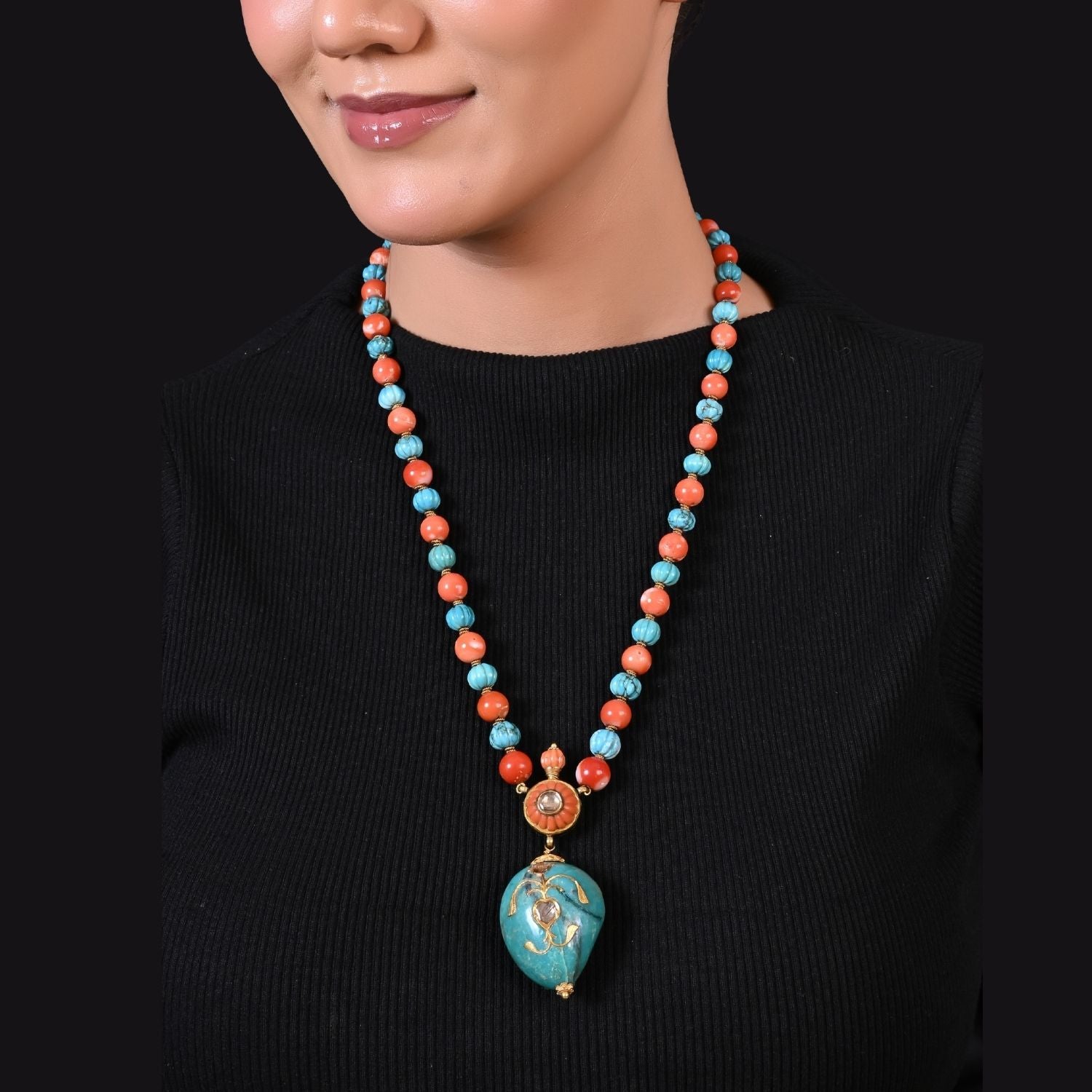 The Terracotta & Turquoise Heirloom Pendant