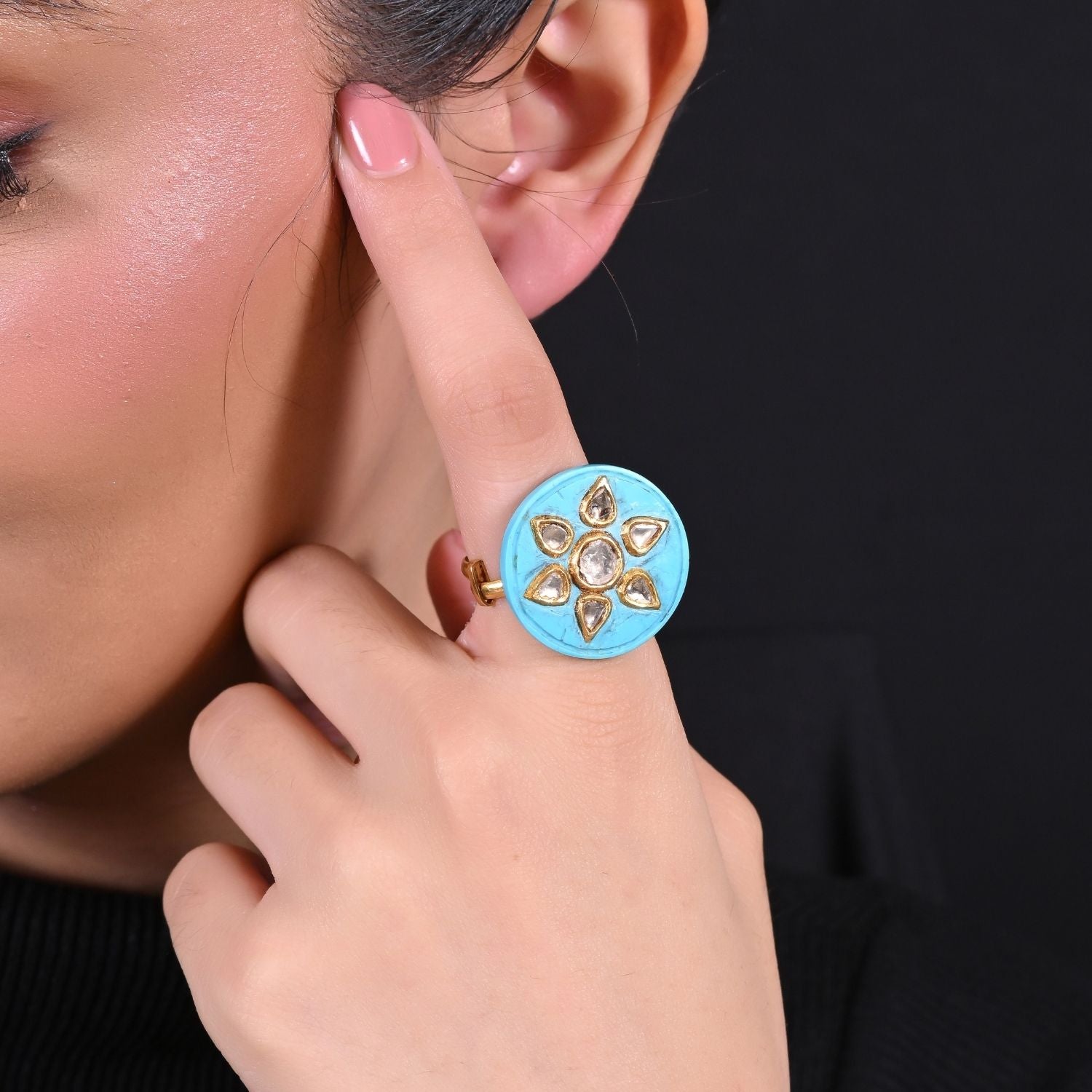 The Turquoise Disc Ring