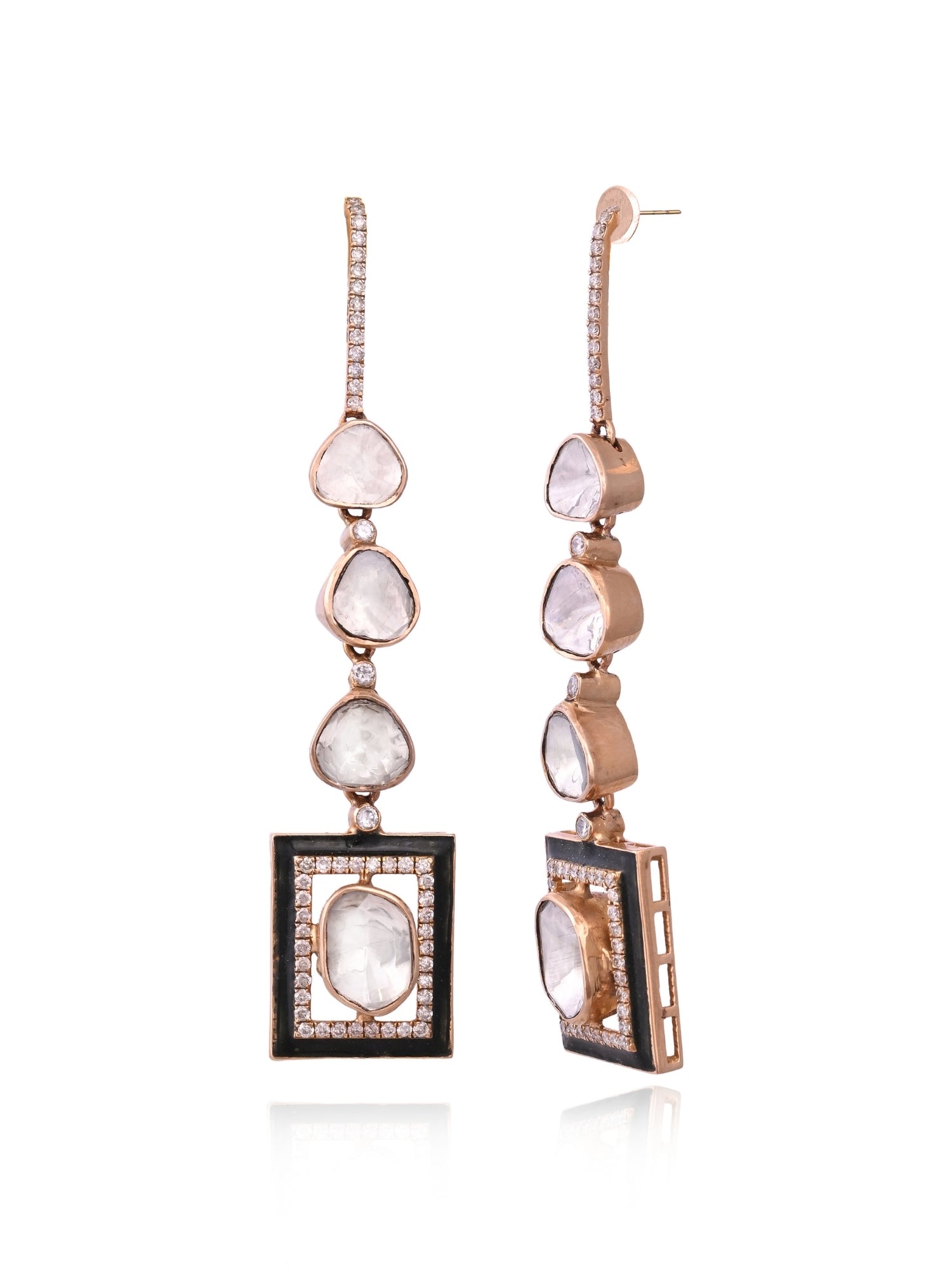 Vertical Symphony Polki Earrings