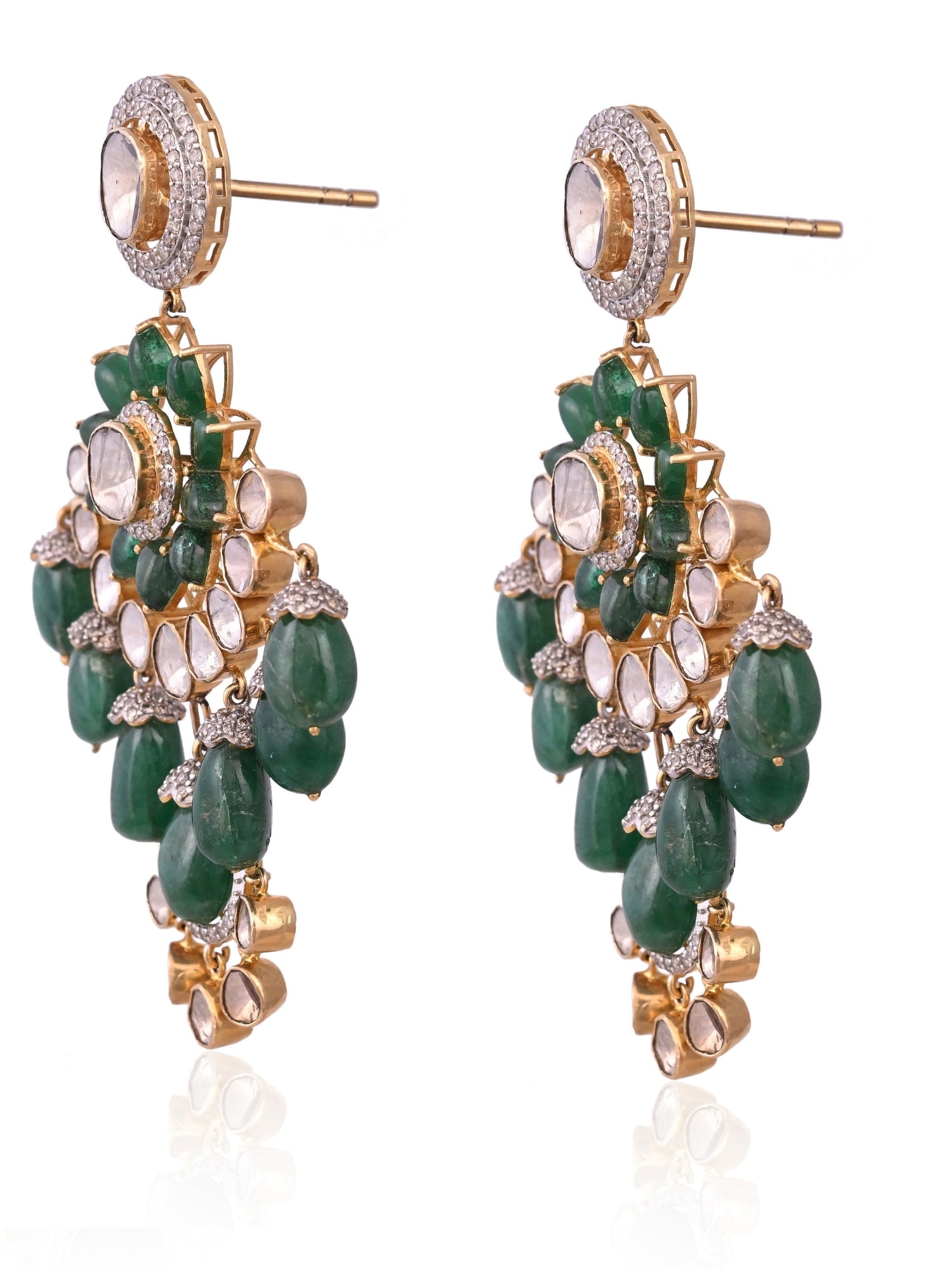 Flora Drop Emerald Earrings