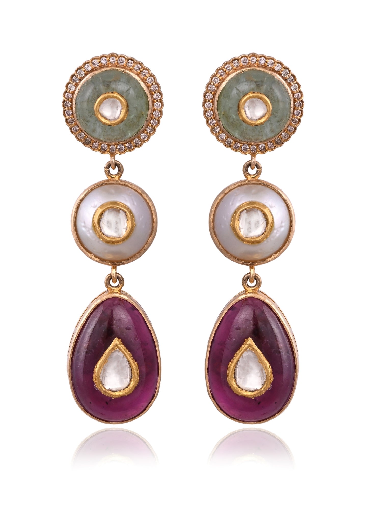 Celestial Polki Drop Earrings