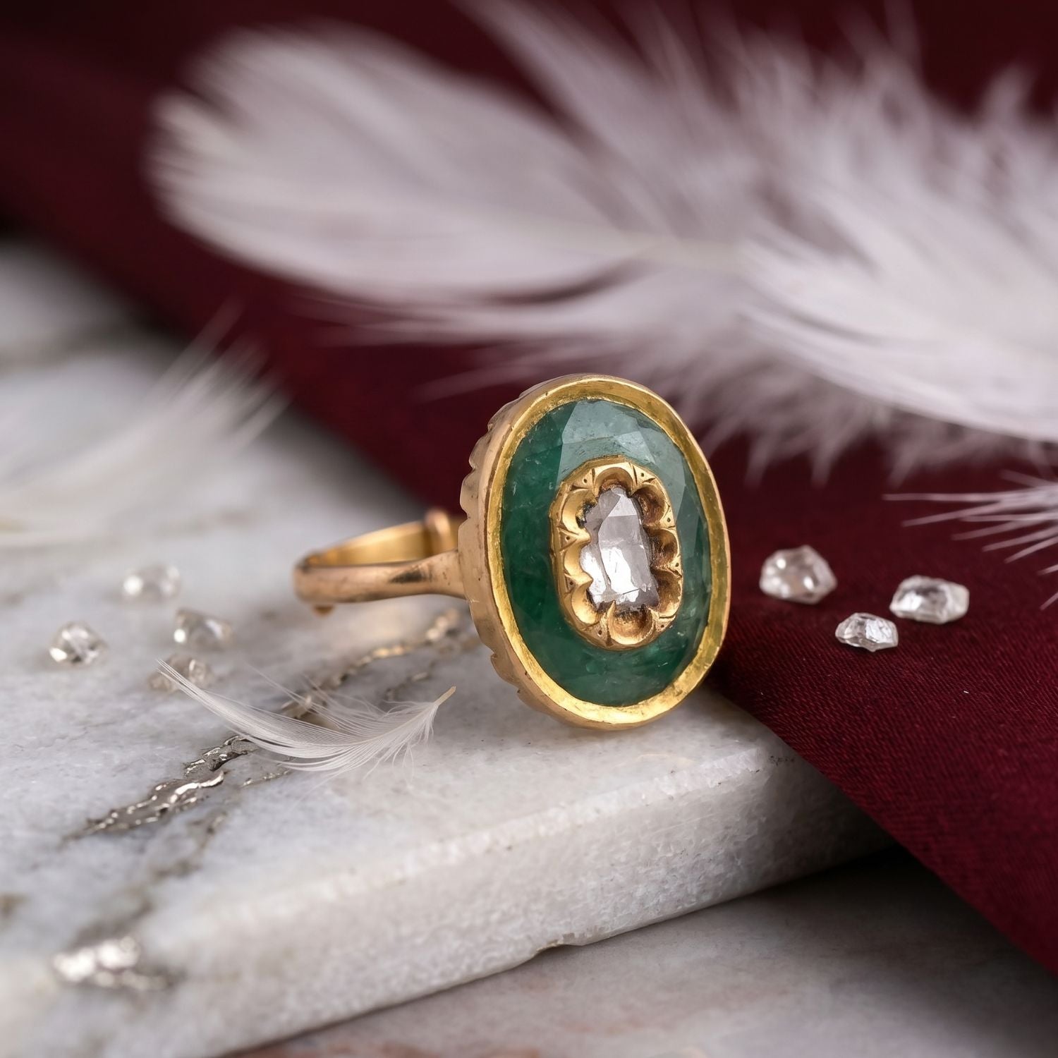 The Emerald Halo Ring