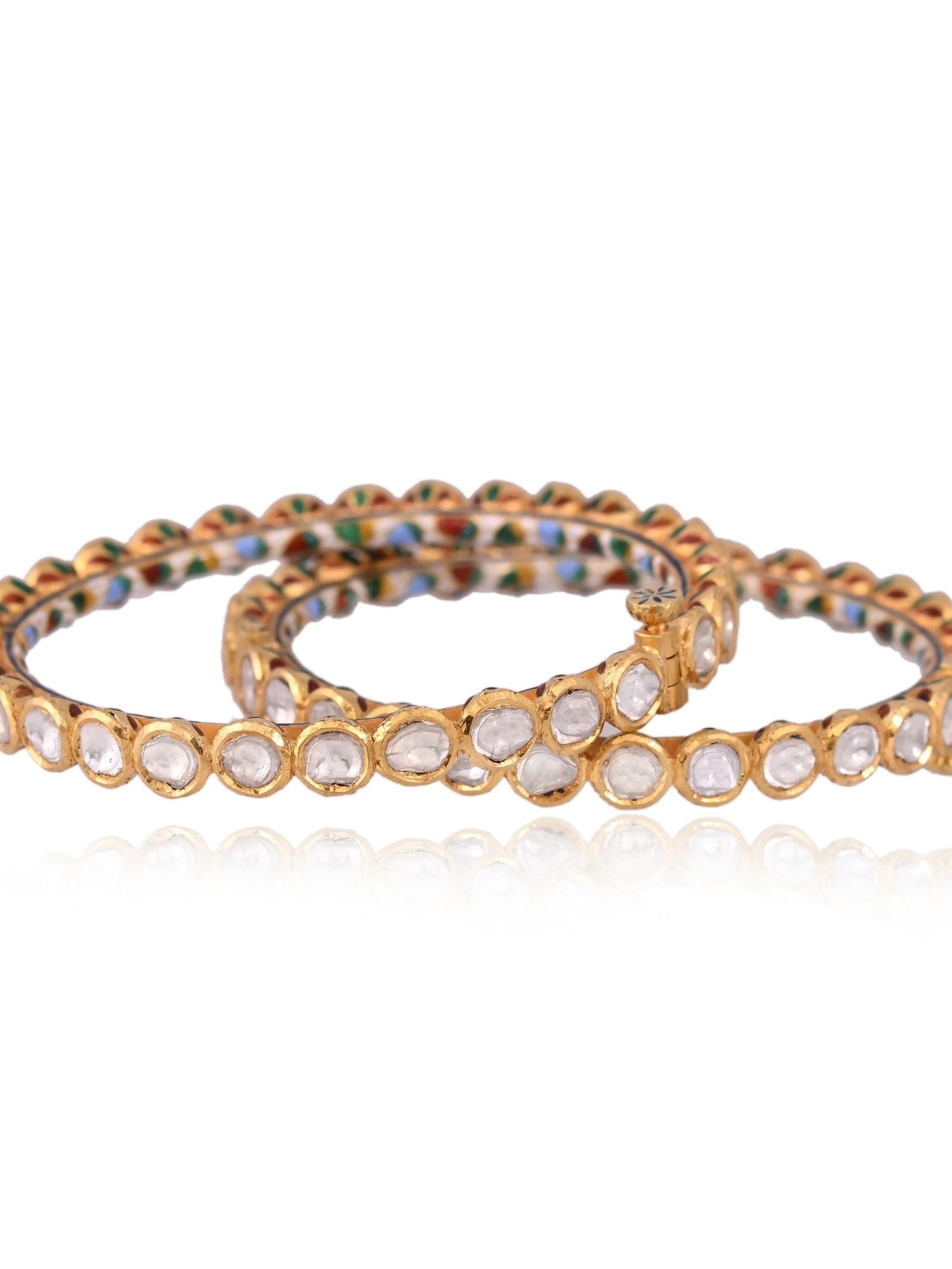 Glow Line Polki Bangles