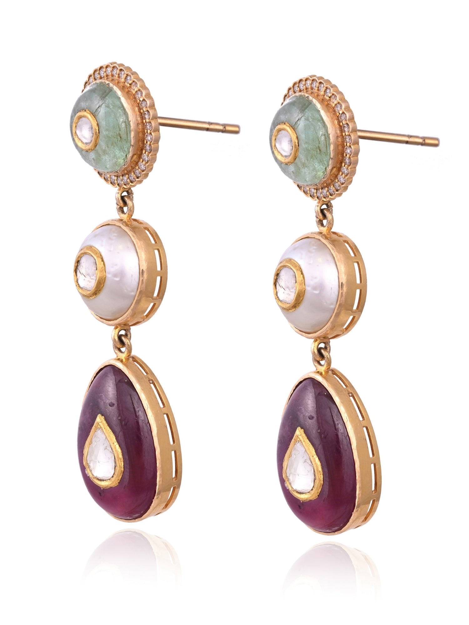 Celestial Polki Drop Earrings