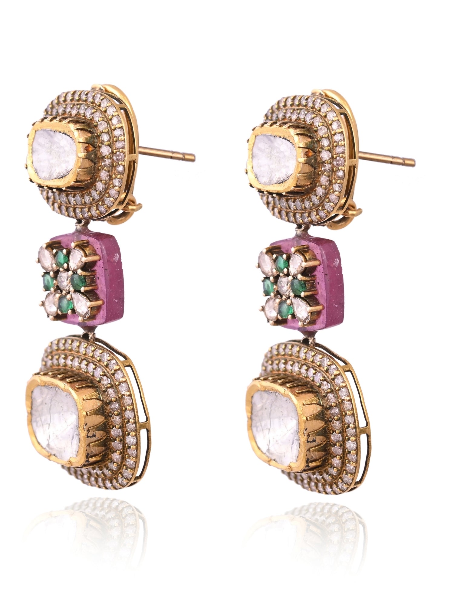 The Ruby Polki Glintfall Earrings