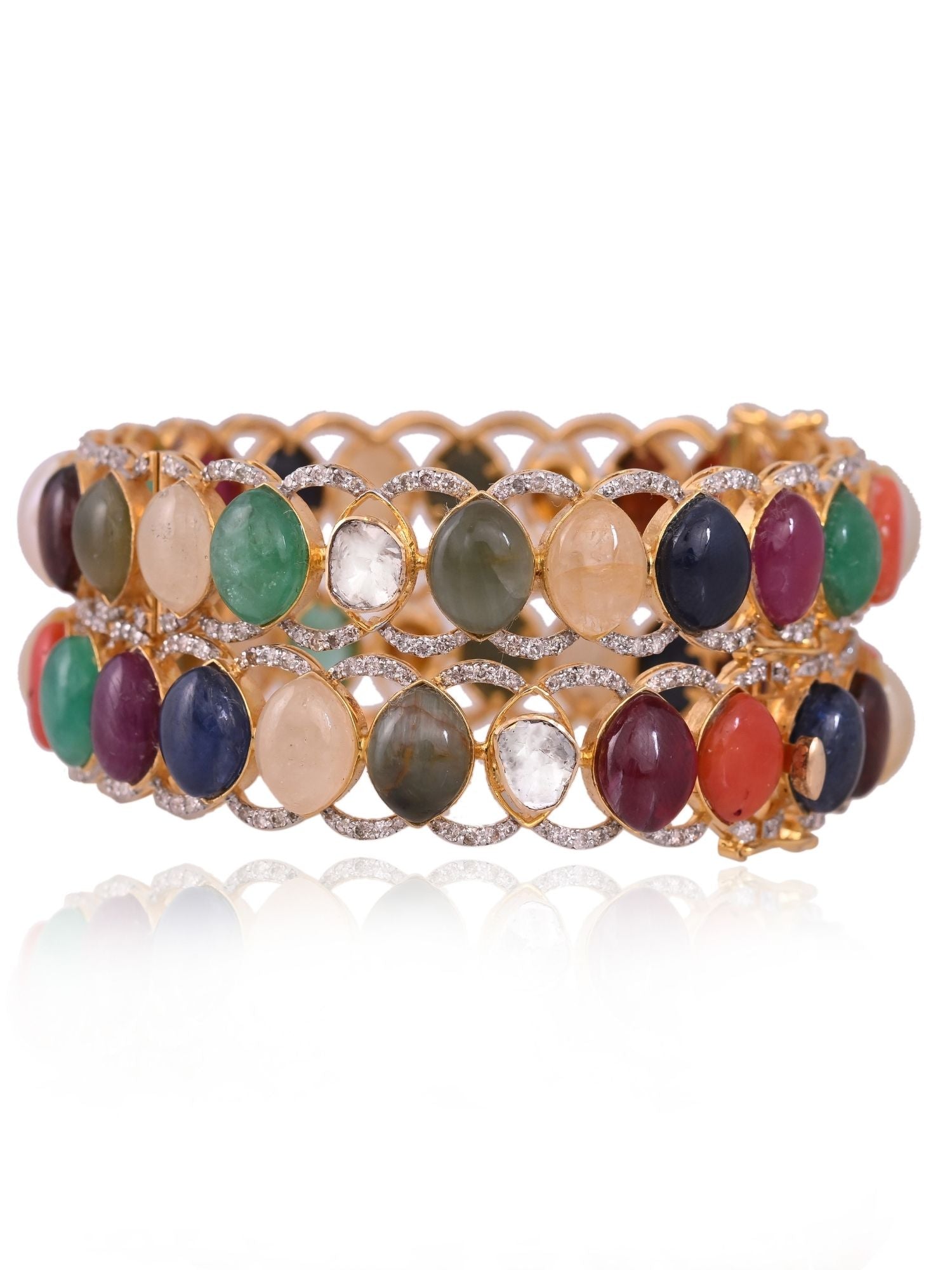 Gemstone Symphony Navratan Bangles