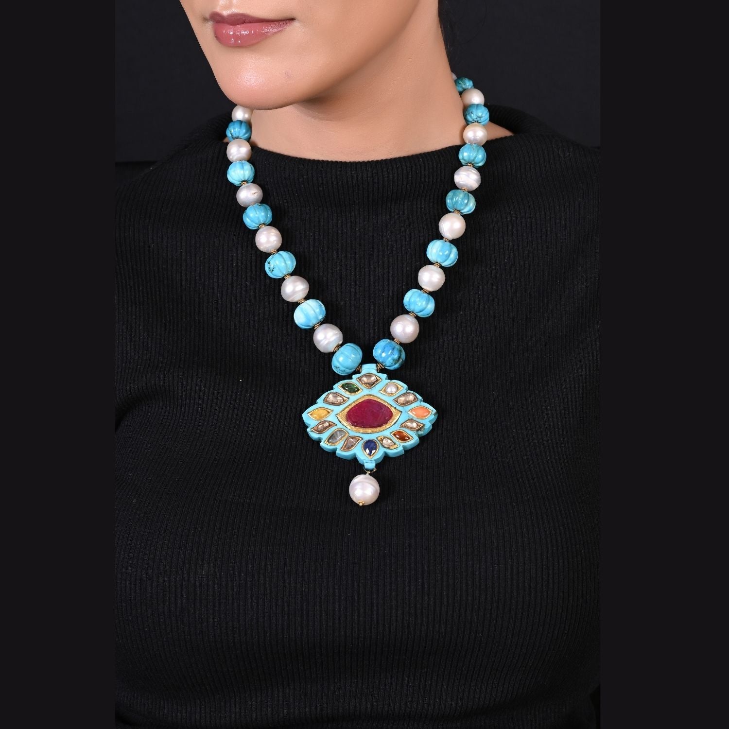 The Rhombus Turquoise Pendant