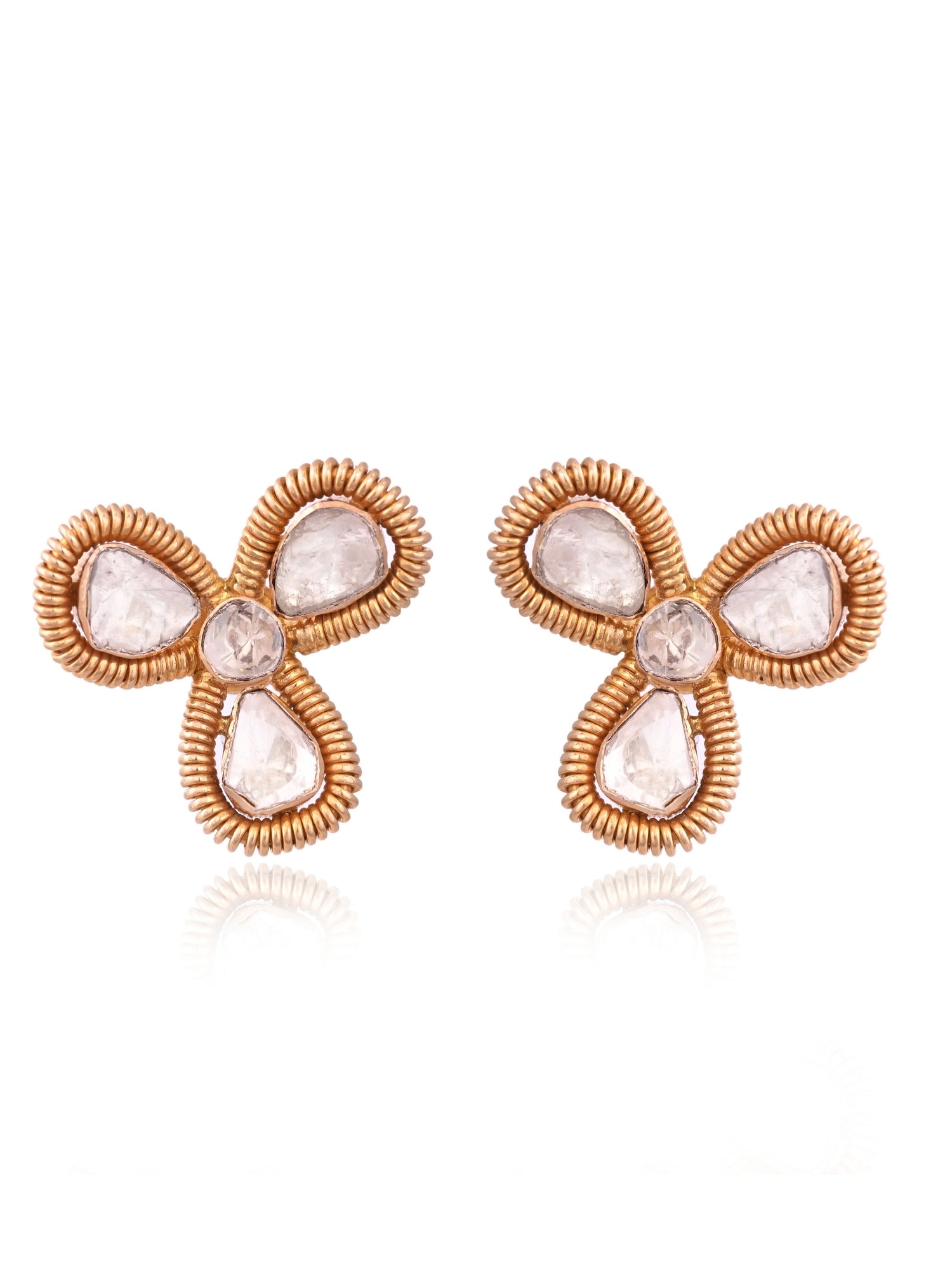 Polki Triflora Studs
