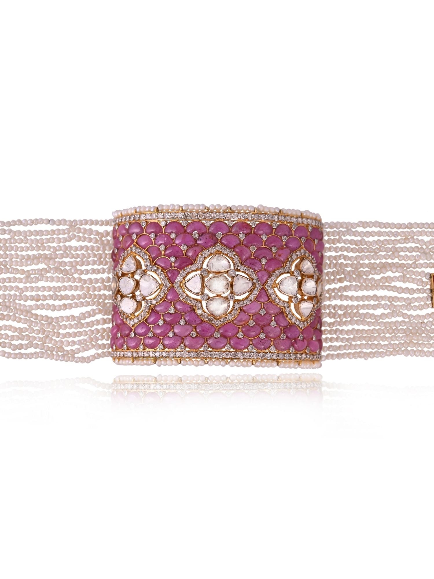 The Ruby Crescent Bracelet