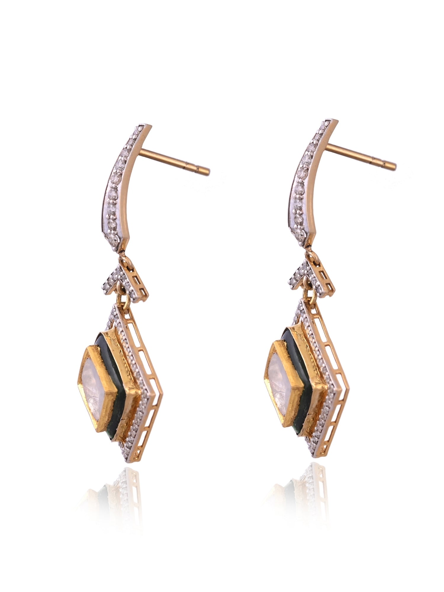 Rosémist Polki Diamond Studs