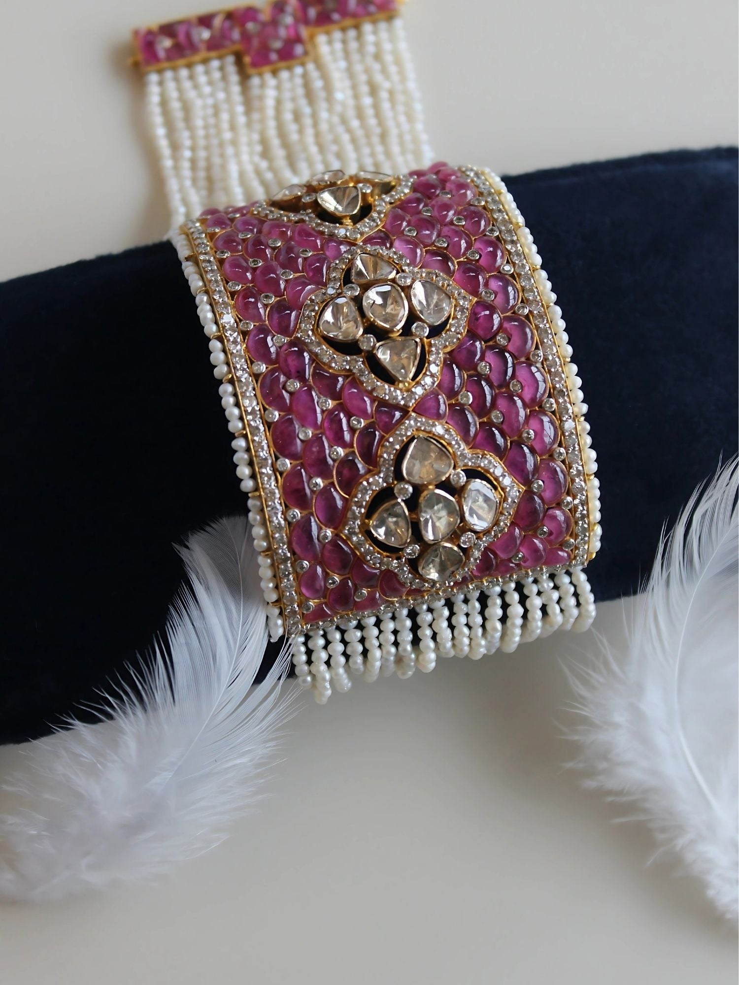 The Ruby Crescent Bracelet