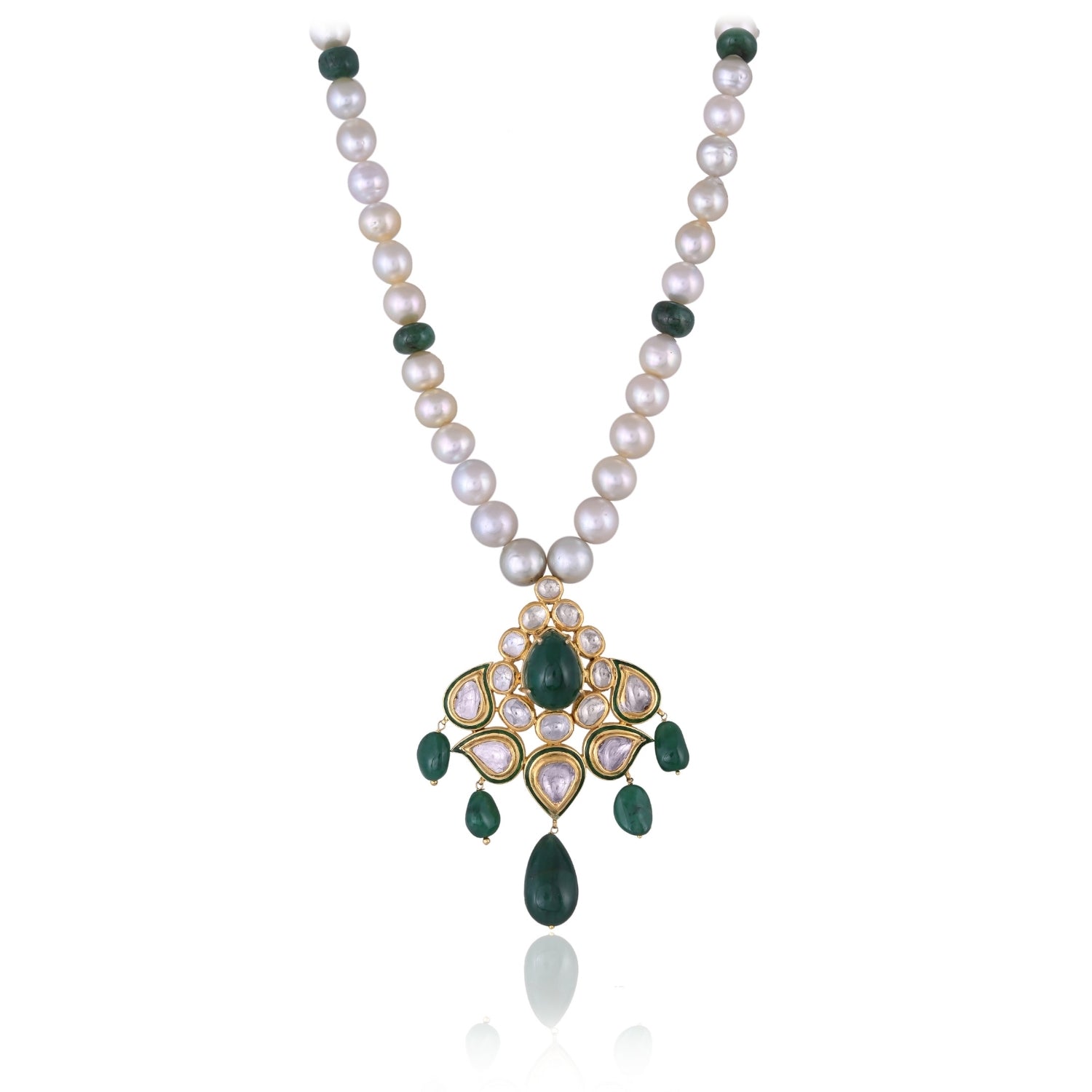 Pearl Emerald Garland Pendant