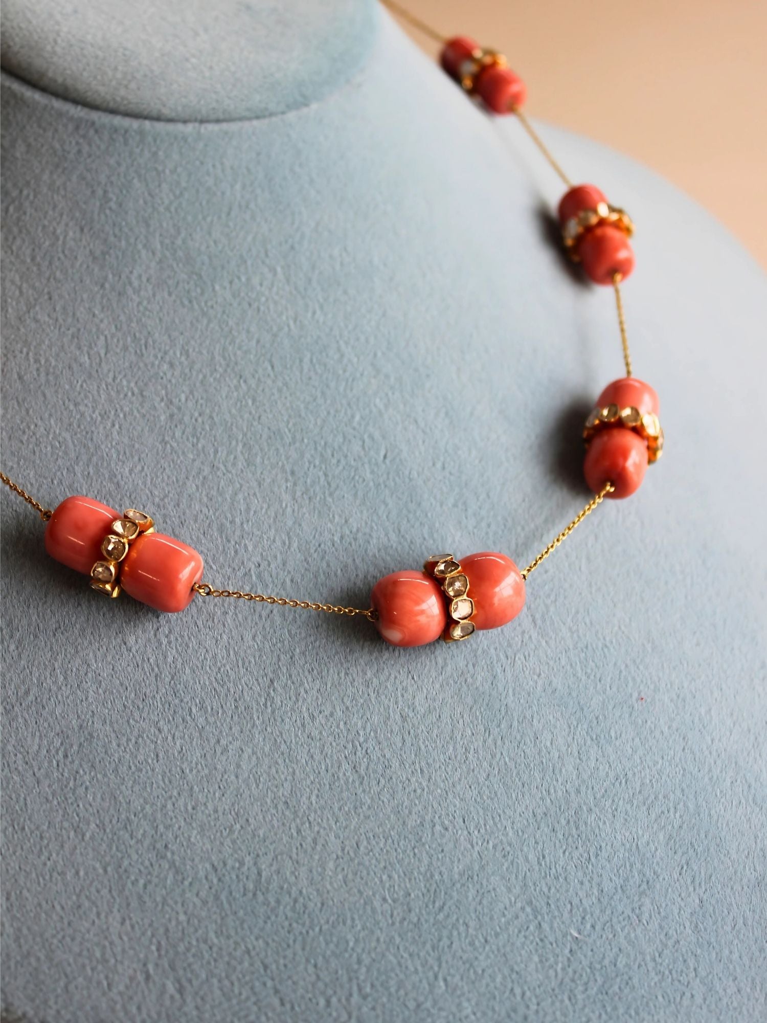 Barrel Bloom Coral Necklace