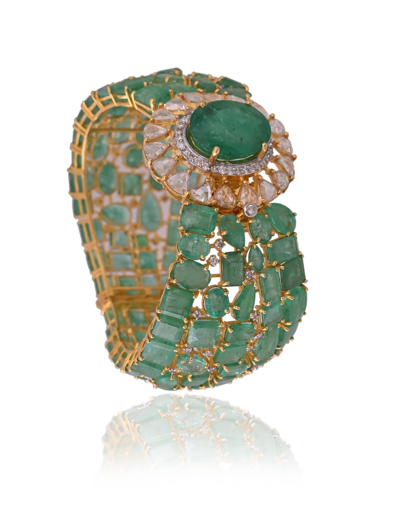 The Green Glacé Emerald Bangle
