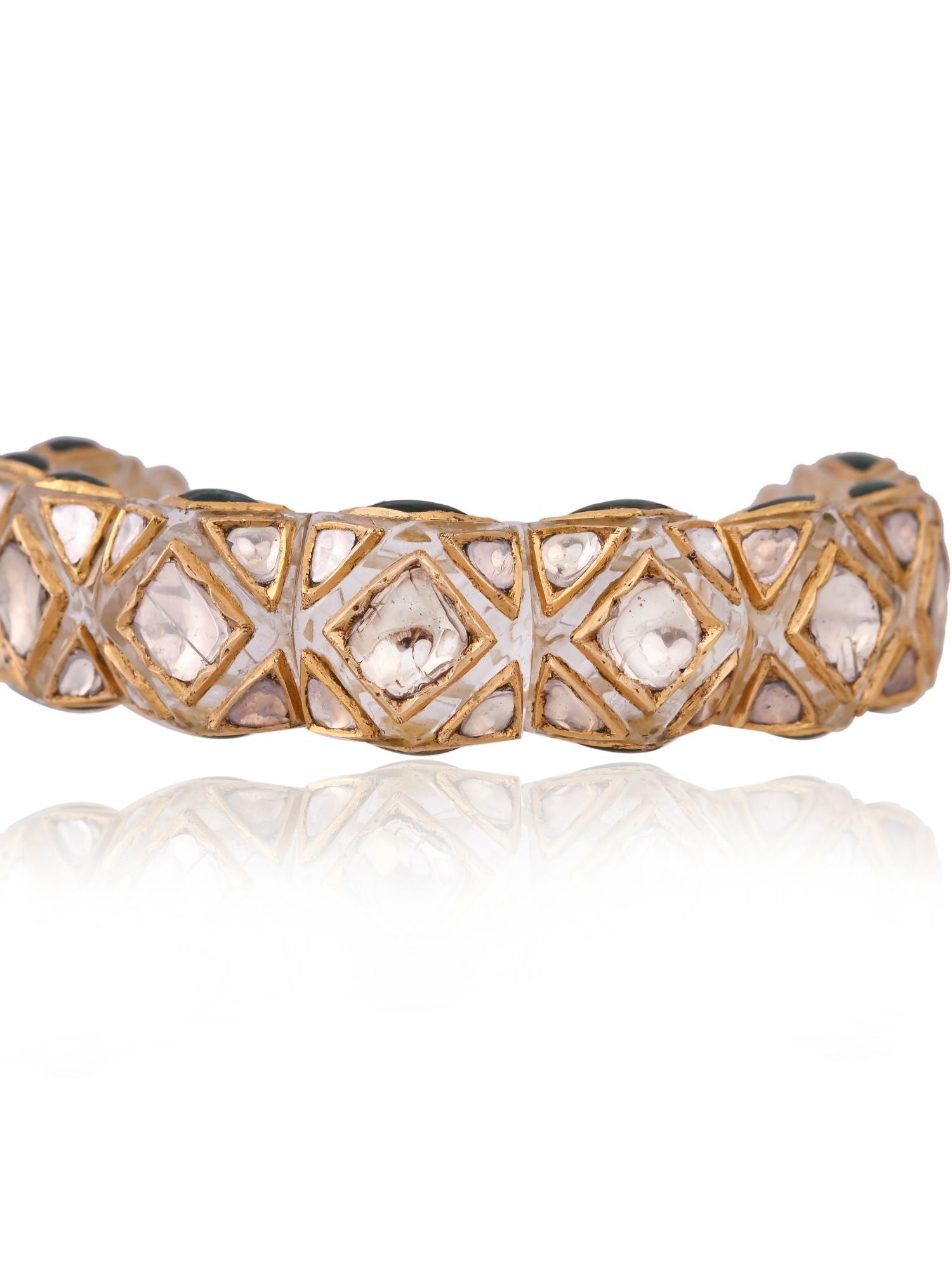 Polygon Gleam Polki Bangle