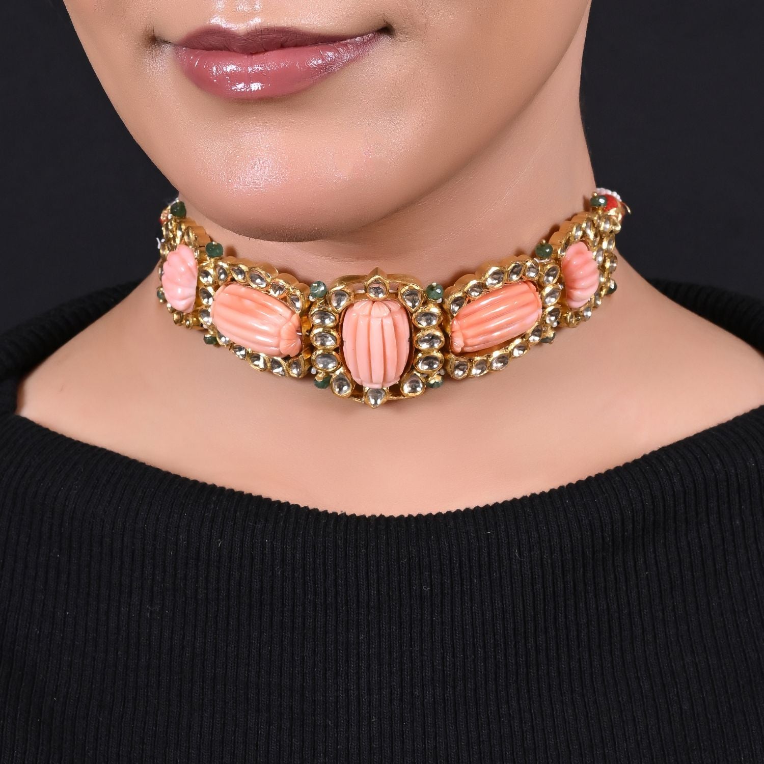 Classic Coral Choker Necklace